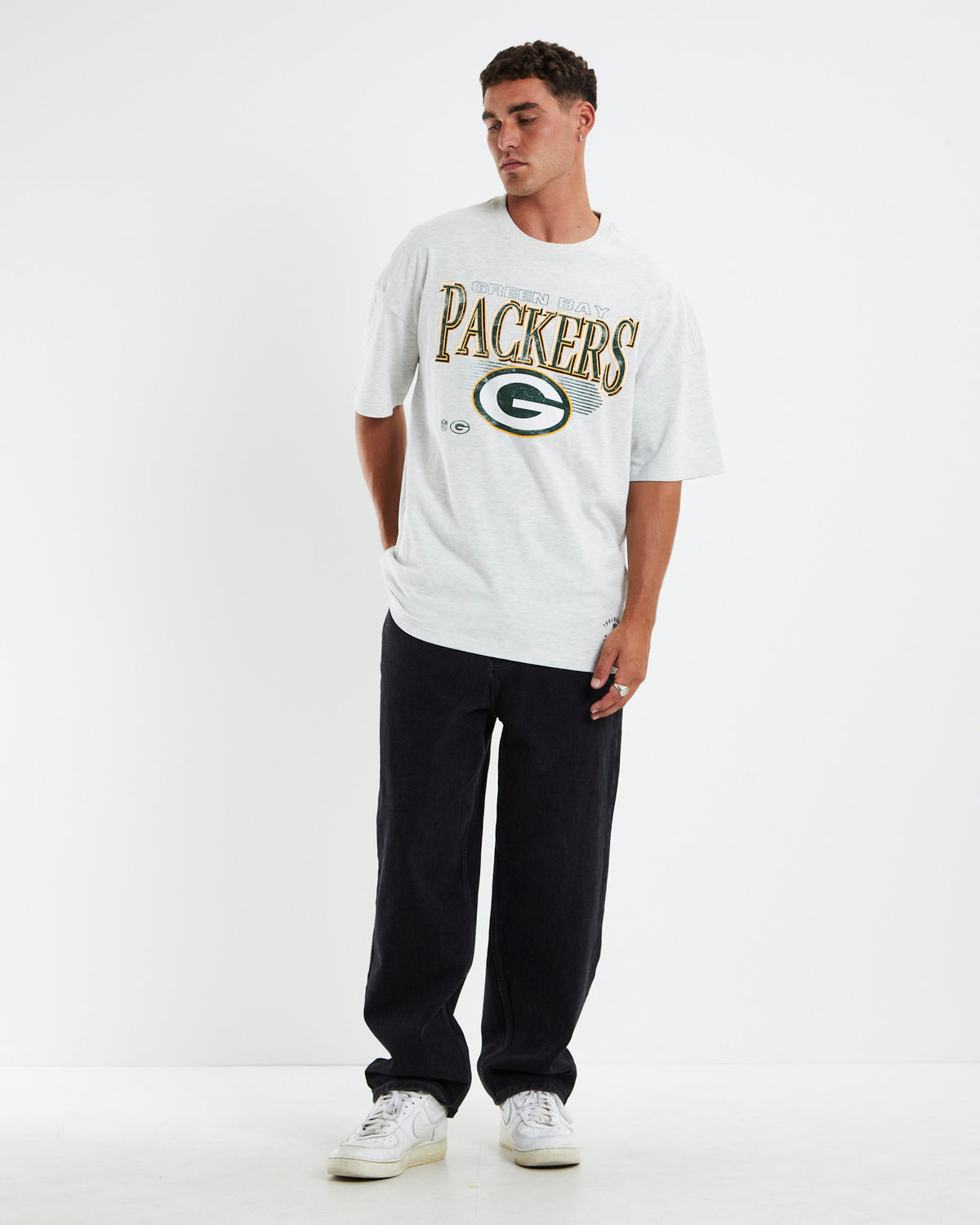 Underscored OS T-Shirt Green Bay Packers White Marle WHITE