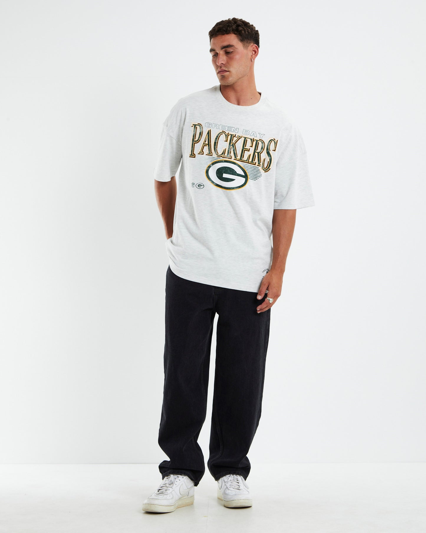 Underscored OS T-Shirt Green Bay Packers White Marle