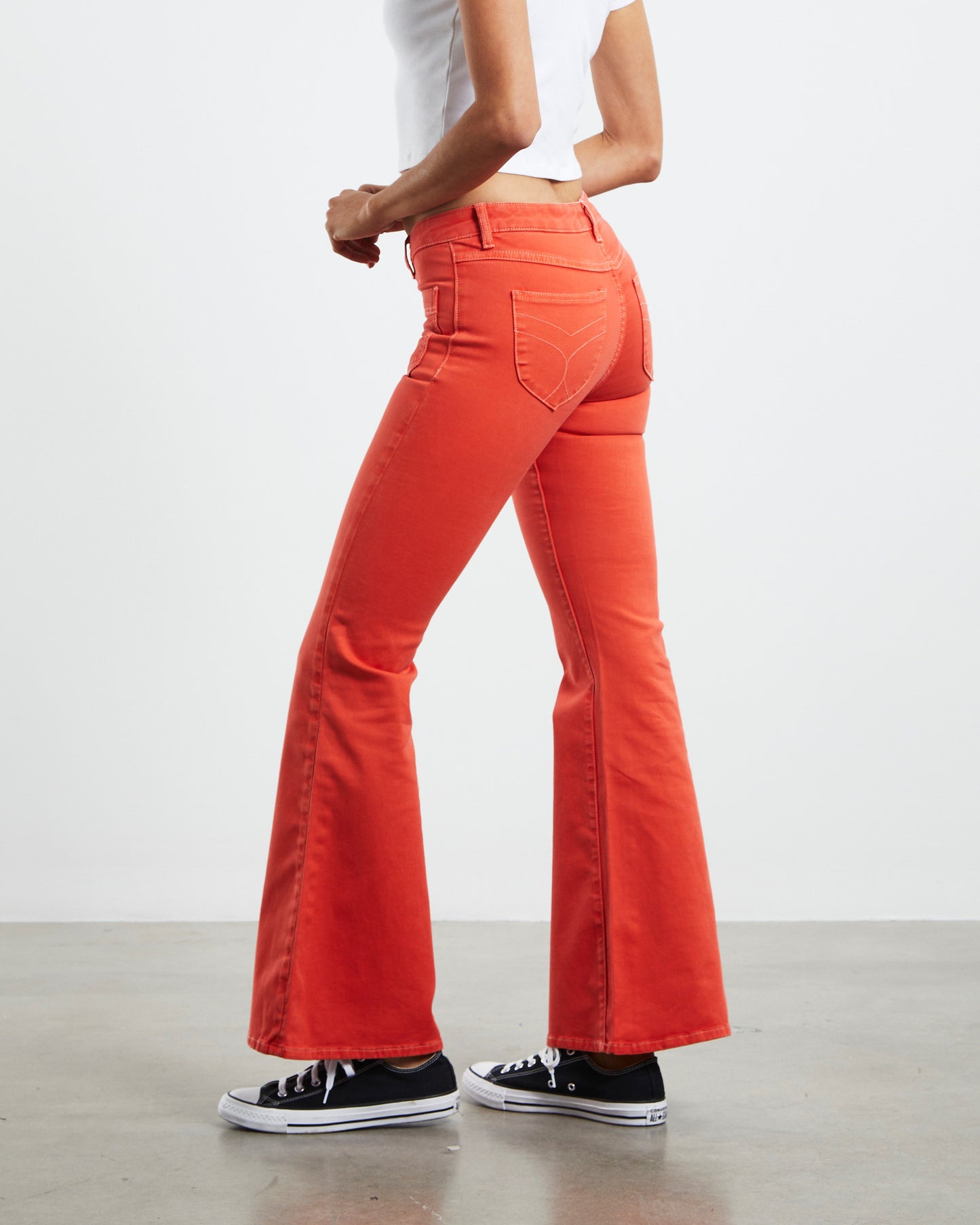 Sailor Low Flare Jeans Scarlet Coral