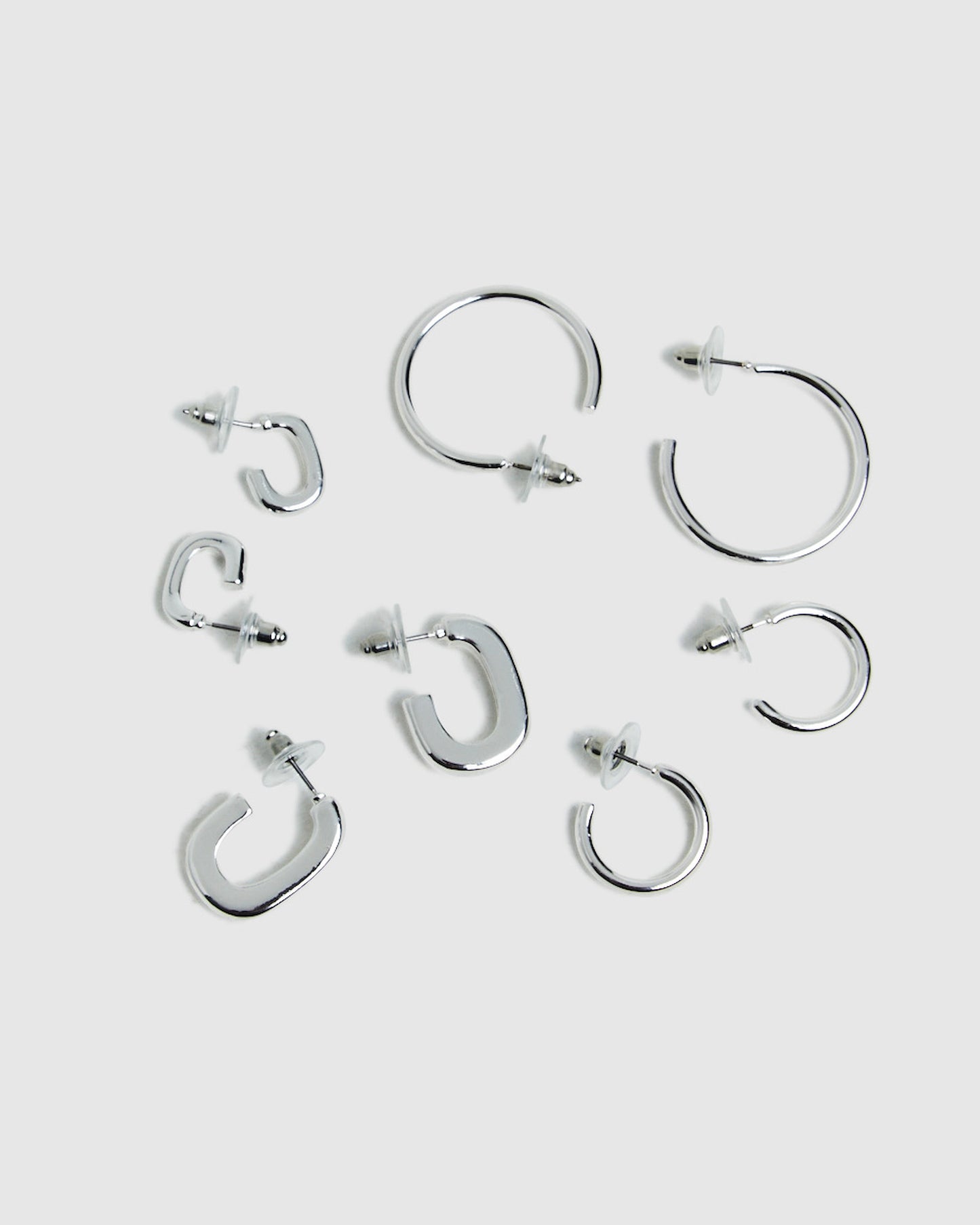 Silver Hoop Earring Pack Silver