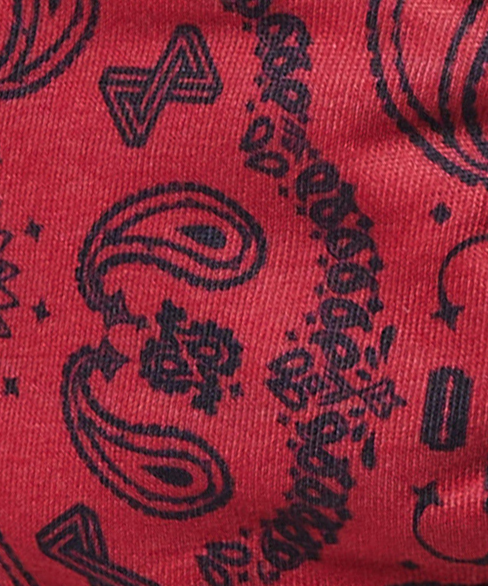 Fitted Paisley Face Mask Black Red