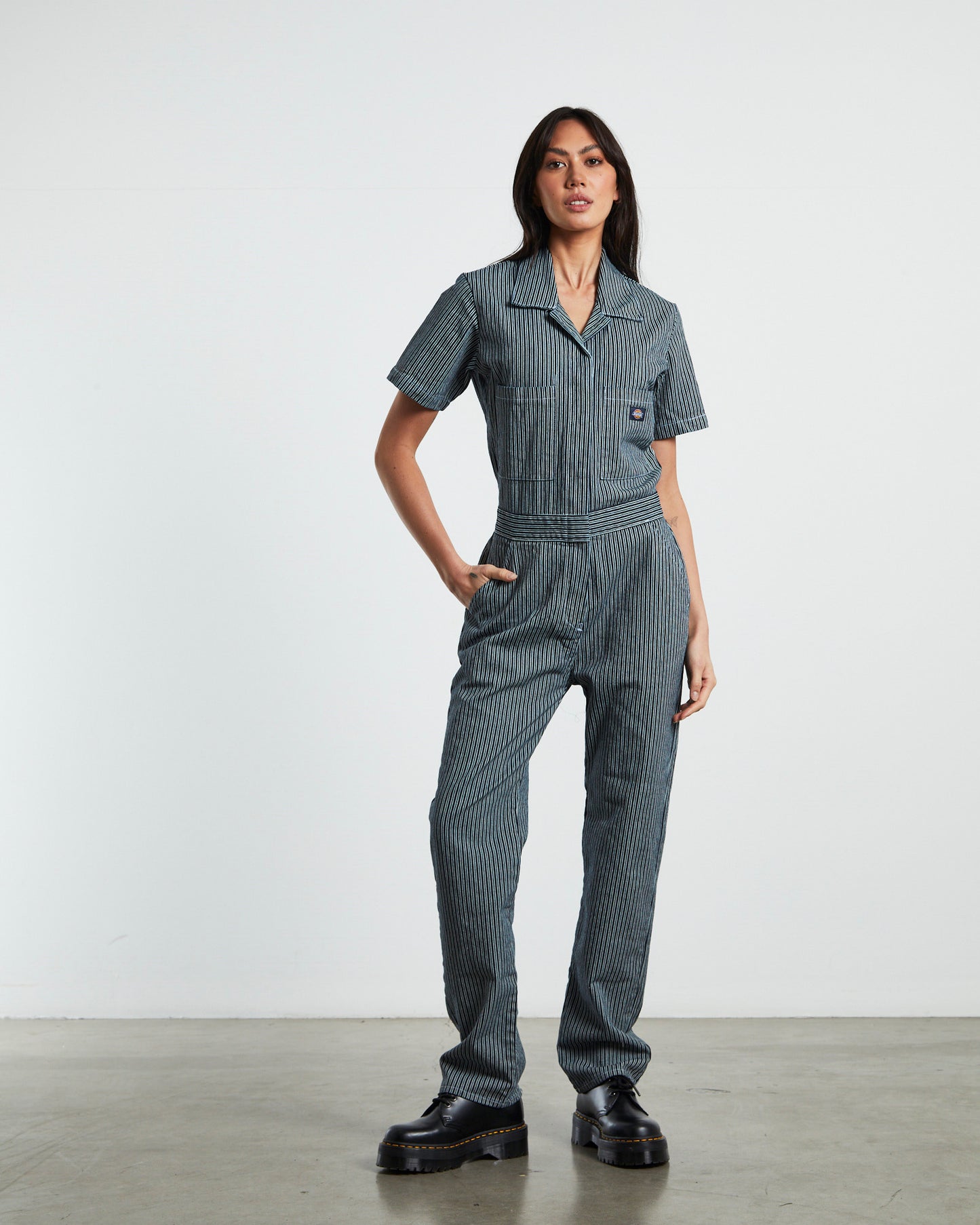 Smithville Denim Jumpsuit Hickory Stripe