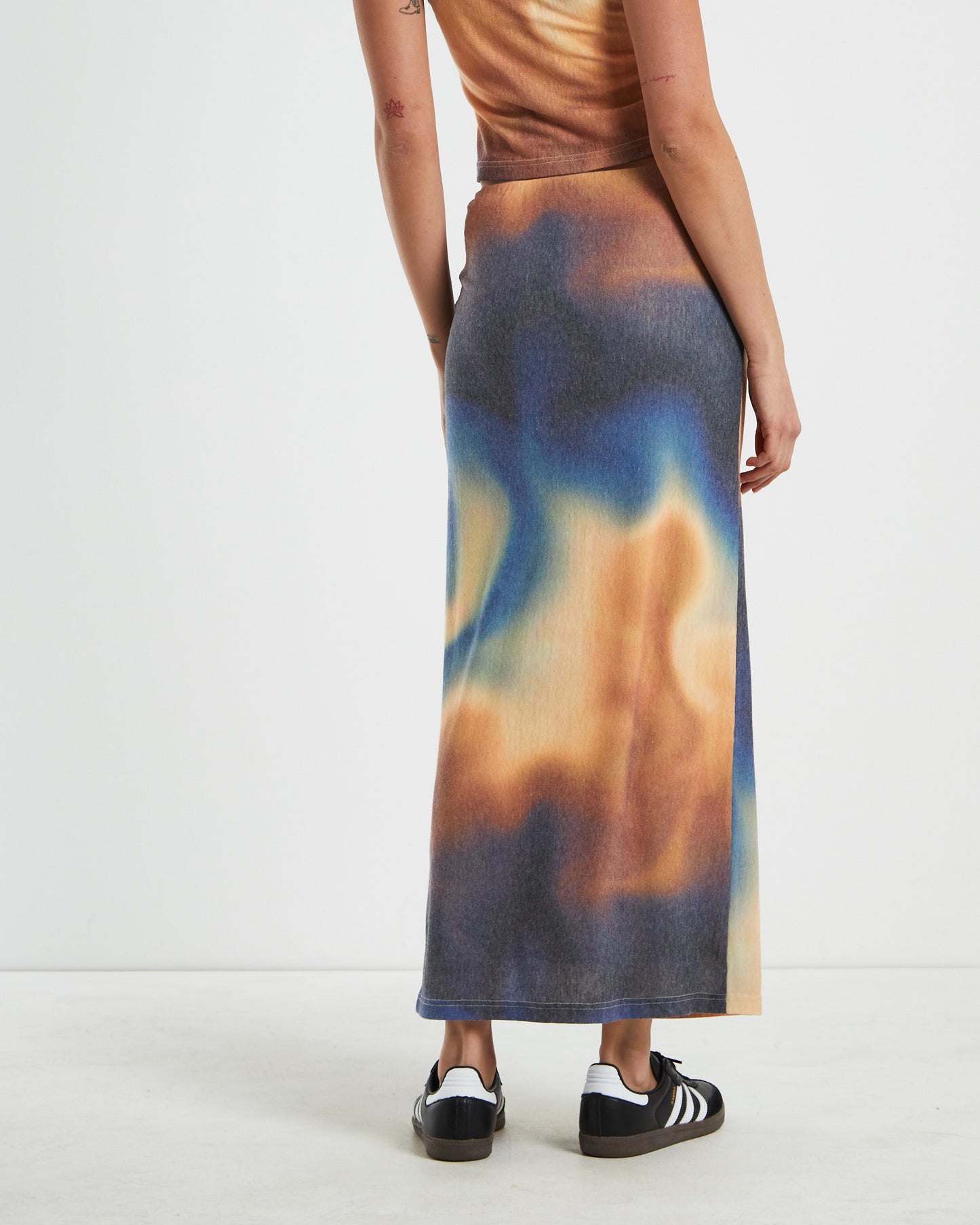 Della Printed Knit Midi Skirt in Assorted