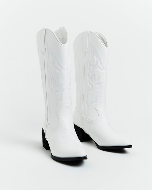 Ranger Cowboy Boot in White WHITE