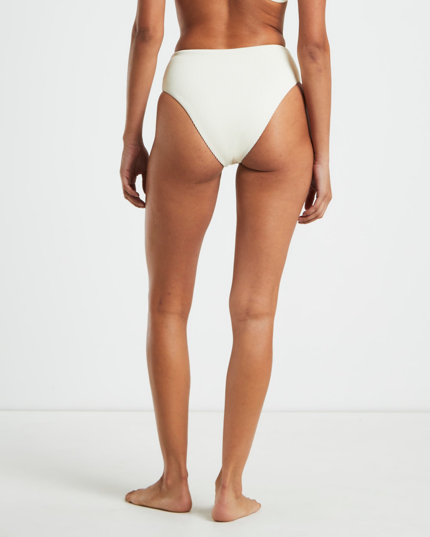 Rib High Waisted Bottoms in Almond