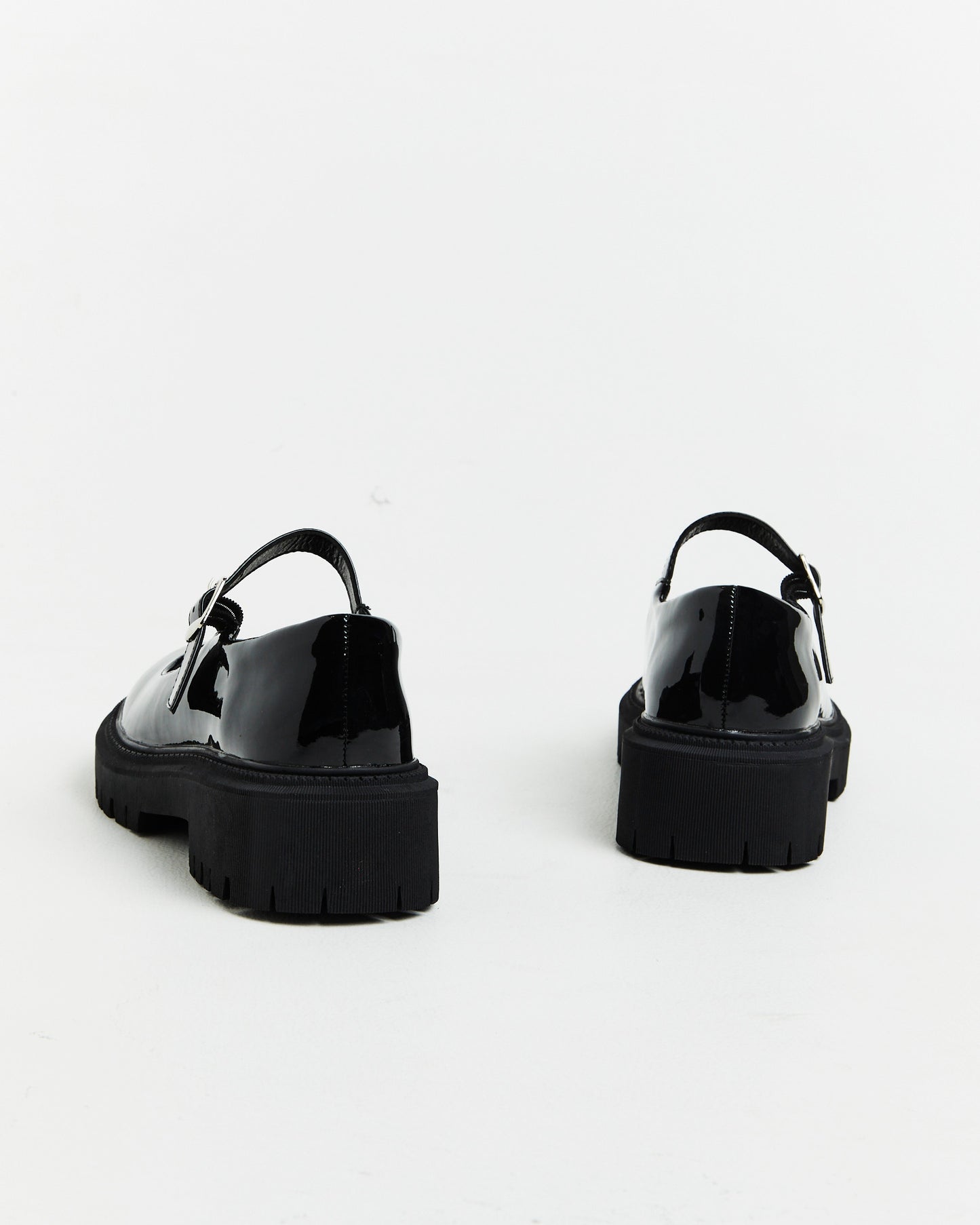 Exit Patent PU Mary Jane Loafers in Black