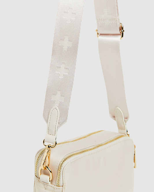 Laroi Cross Body Bag in Bisque Nylon Gold NATURAL