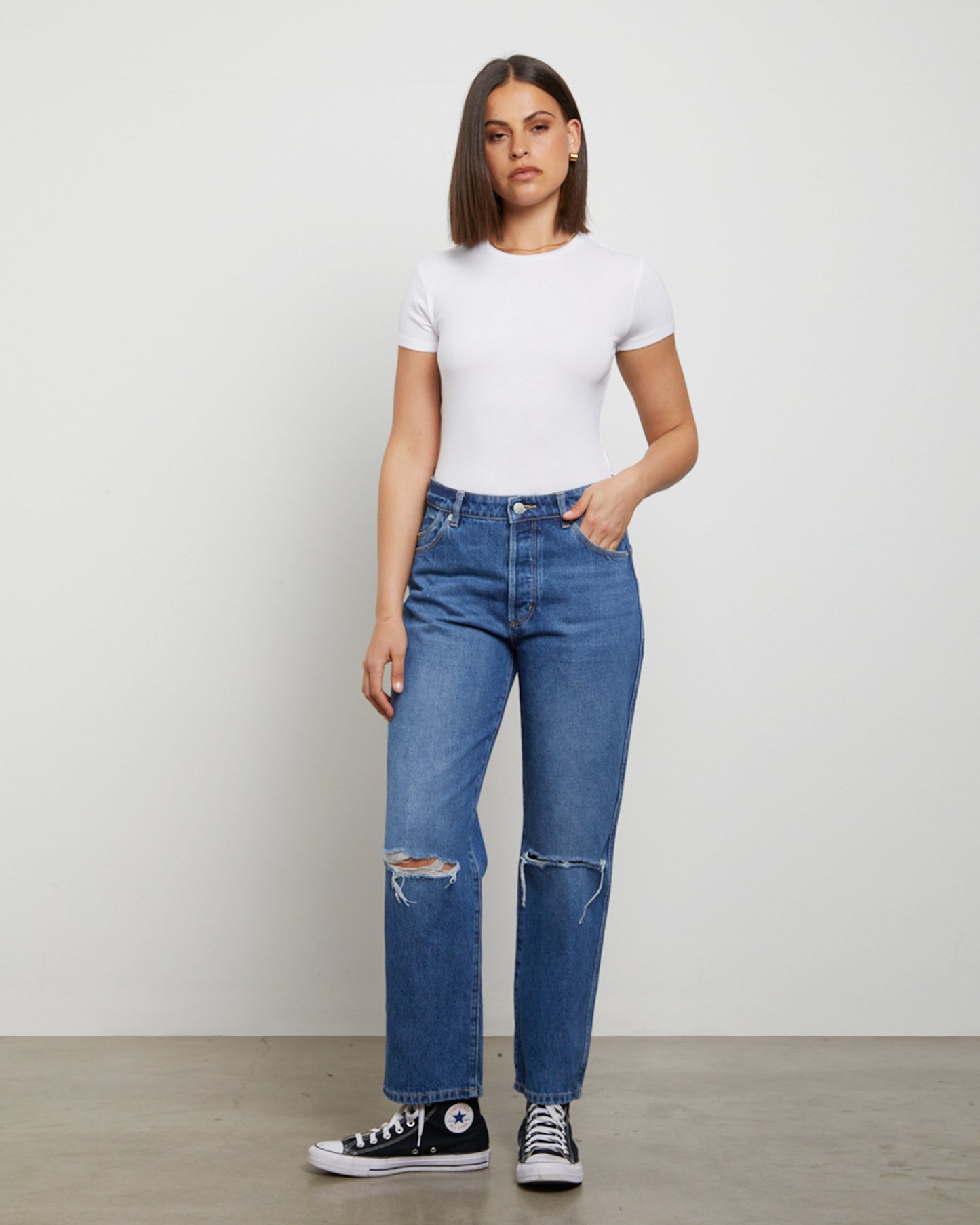 Classic Straight Ankle Denim Jeans Linda