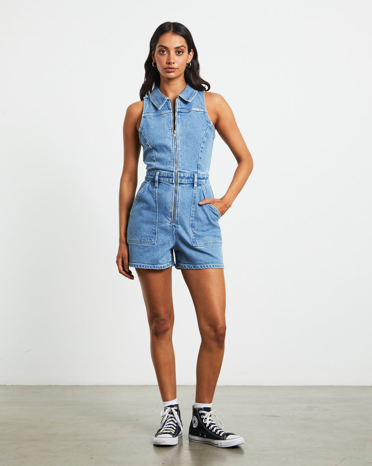 Victoria Romper in Manifesto Blue DENIM