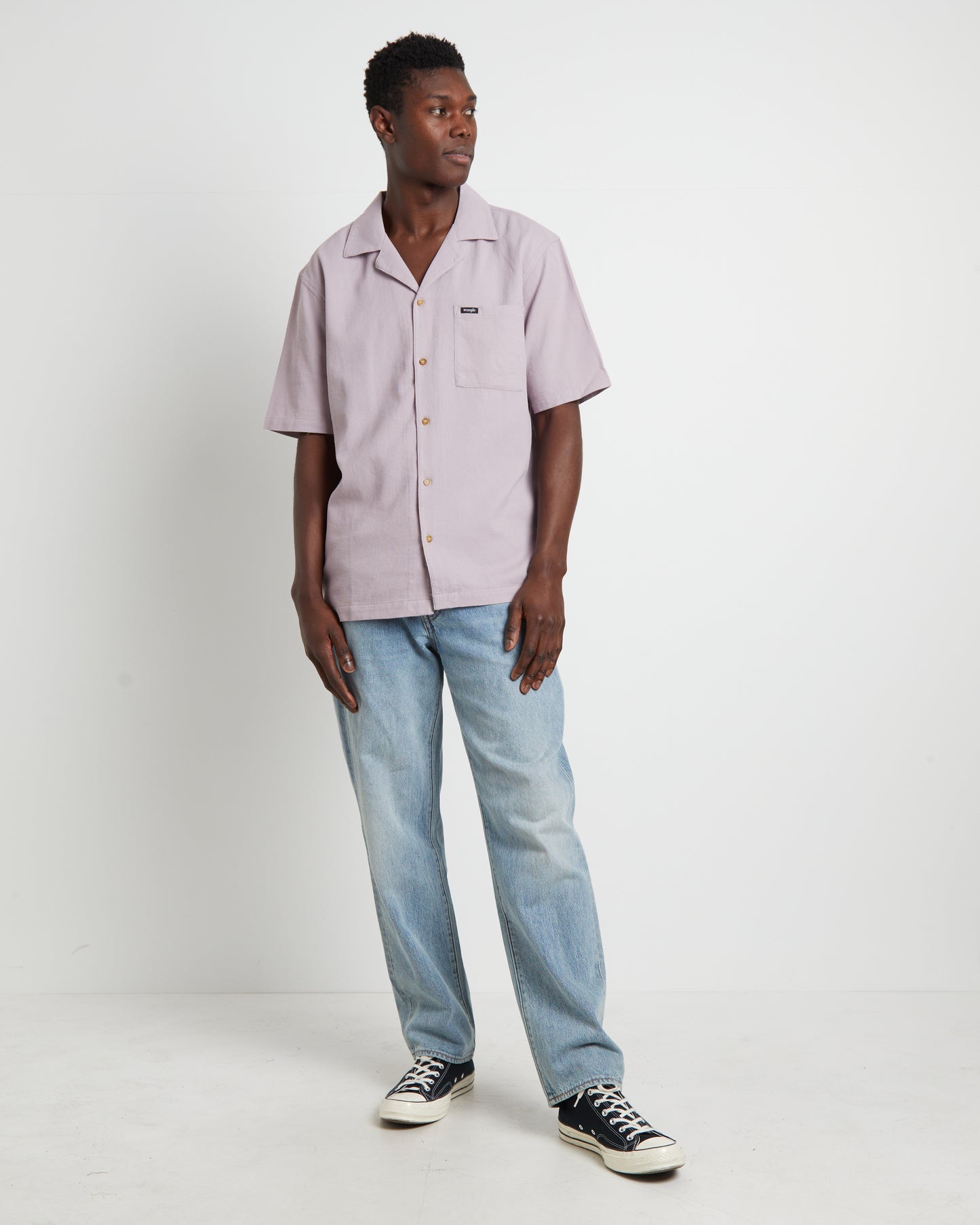 Resort Waffle Shirt Washed Lavender