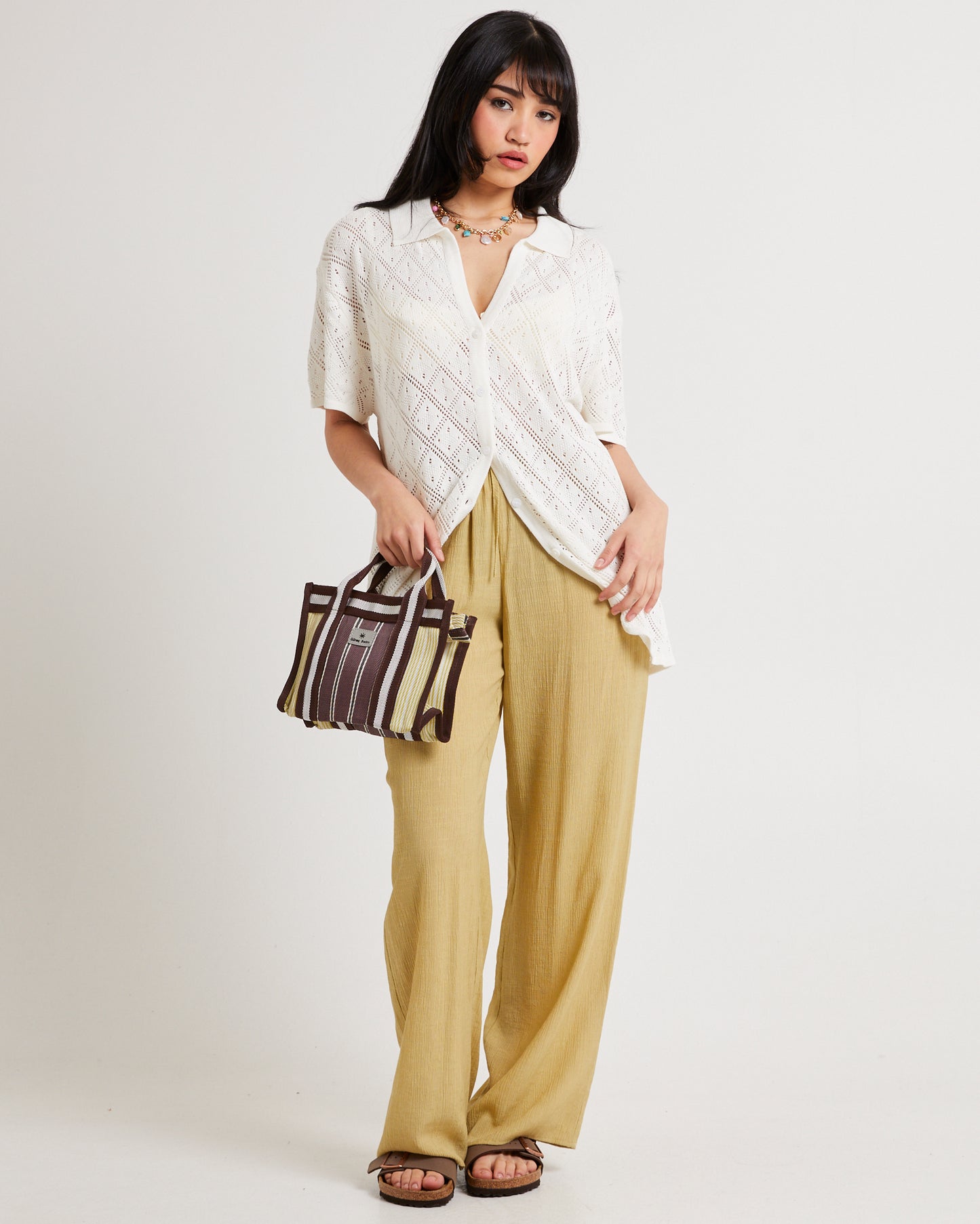 Lexi Crochet Shirt White