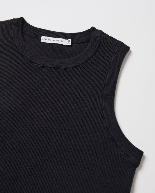 Teen Girls Luxe Knitted Tank Top in Black BLACK
