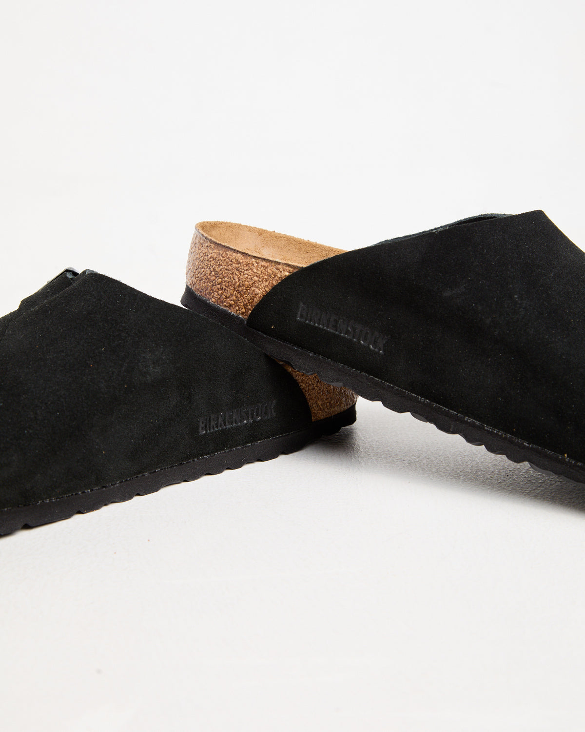 Zurich Regular Suede Leather Sandals in Black BLACK