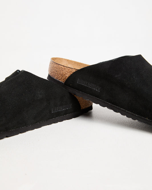 Zurich Regular Suede Leather Sandals in Black BLACK