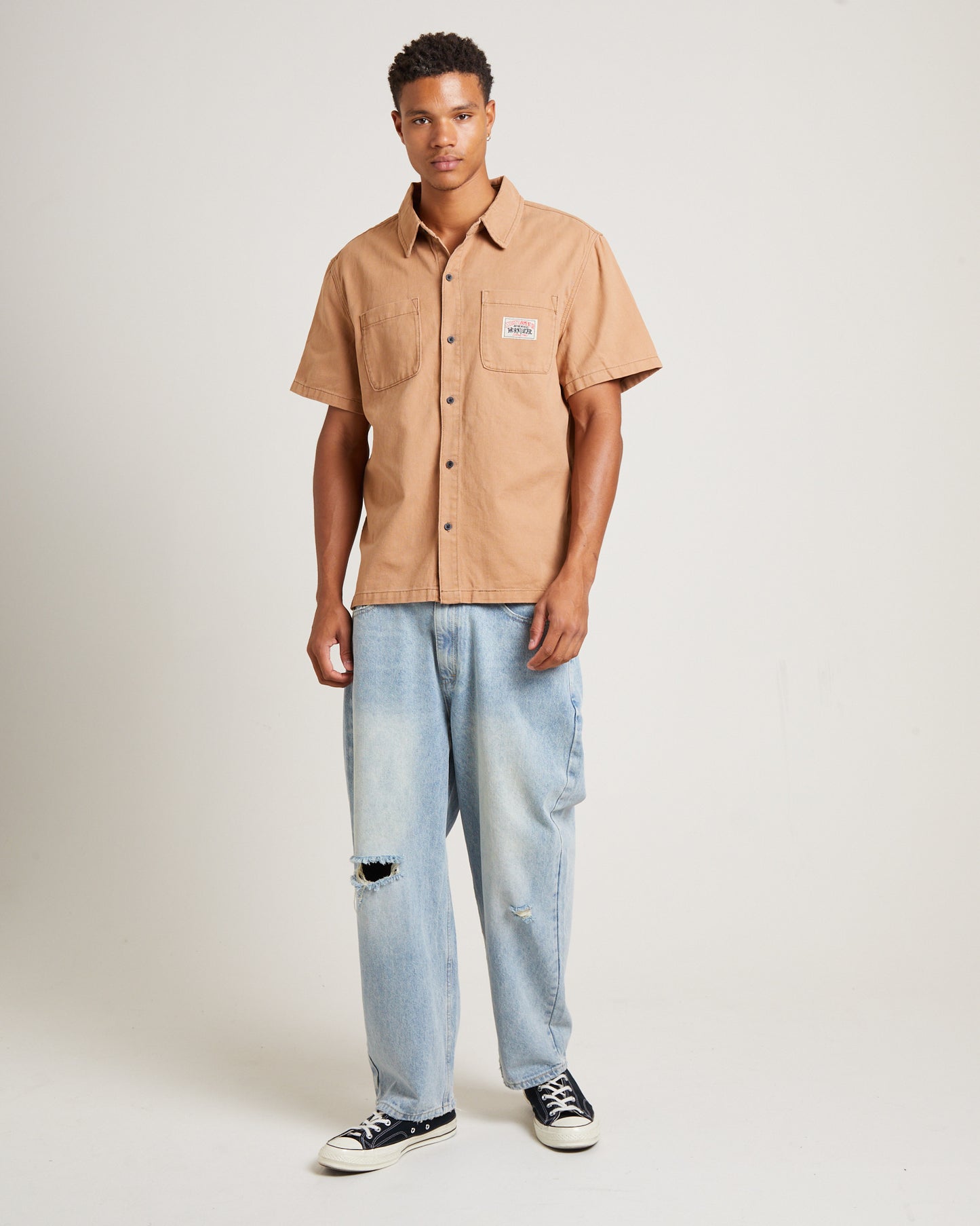 Workgear Denim Shirt in Almond
