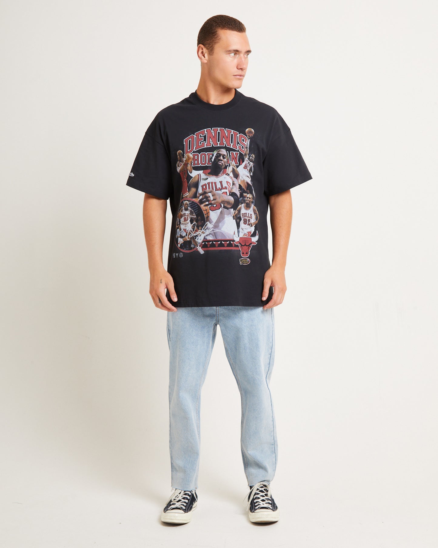 Rodman Photo Short Sleeve T-Shirt in Faded Black