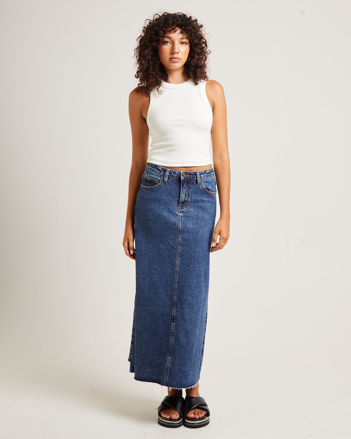 Jonesy Recut Singlet in Coconut