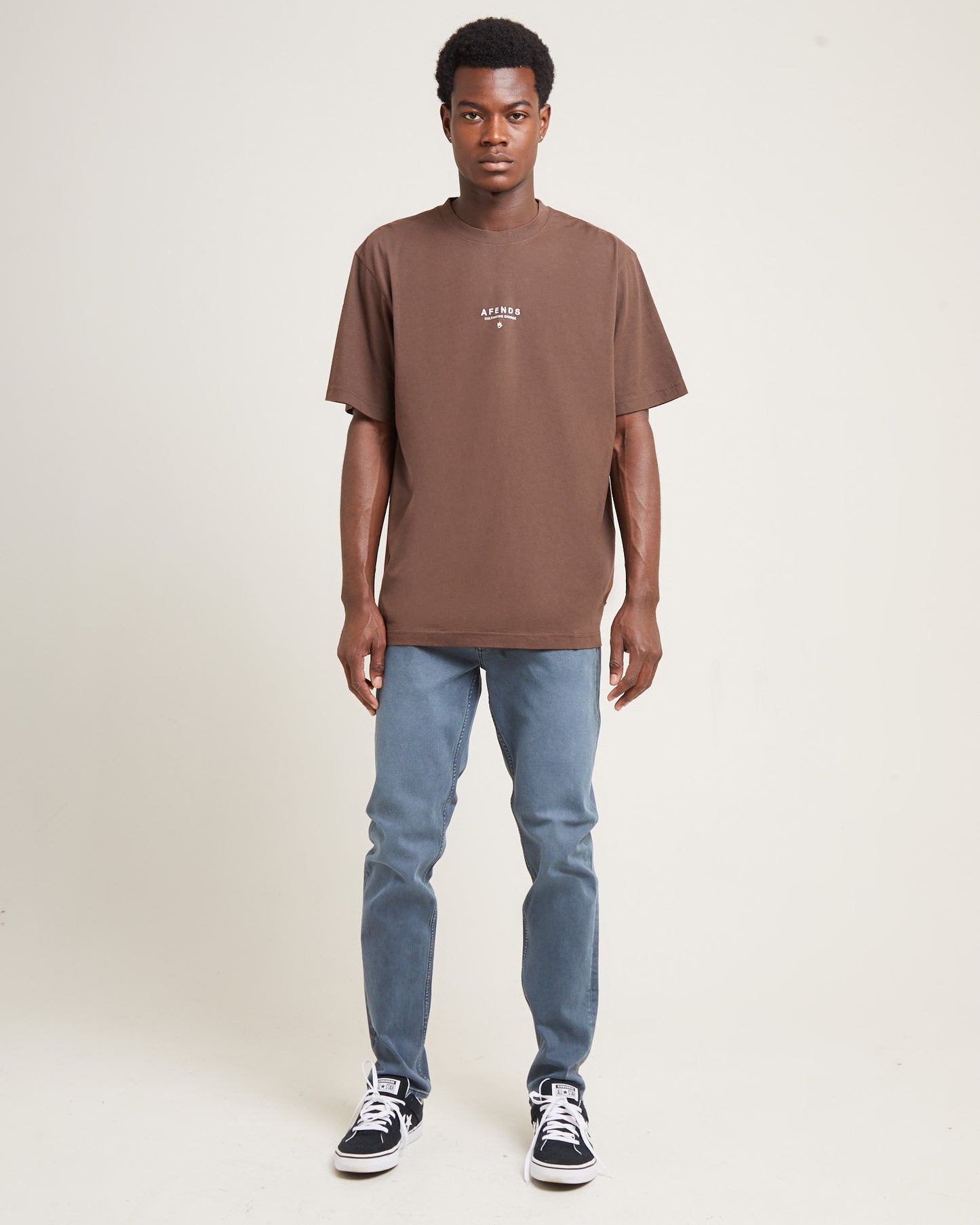 Space Recycled Retro Fit Short Sleeve T-Shirt Coffee