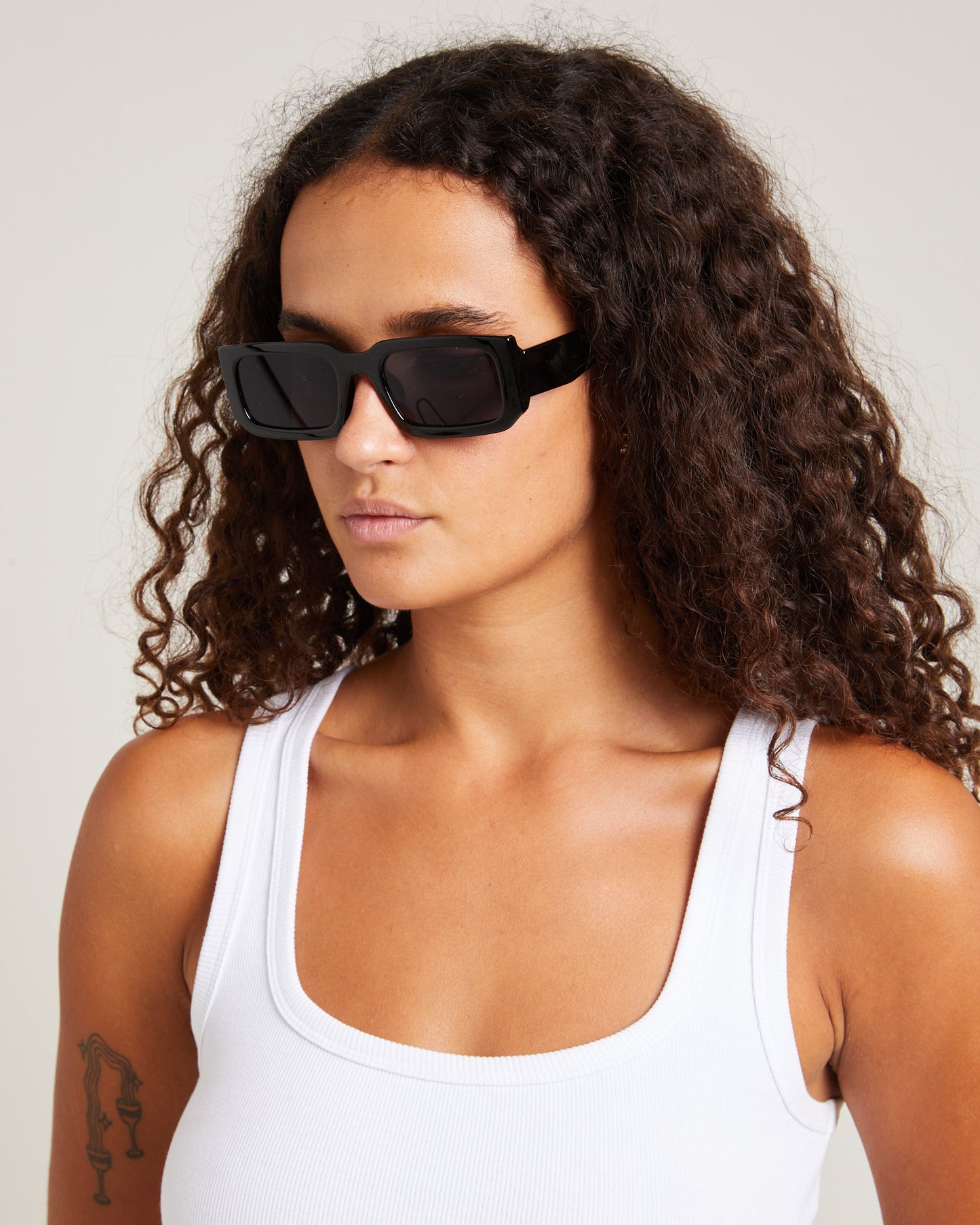 Ziggy Rectangle Sunglasses Black