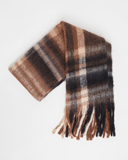 Checked Out Scarf BROWN