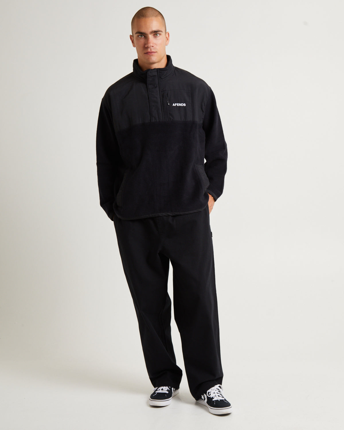 Message Recycled Fleece Pullover Black BLACK
