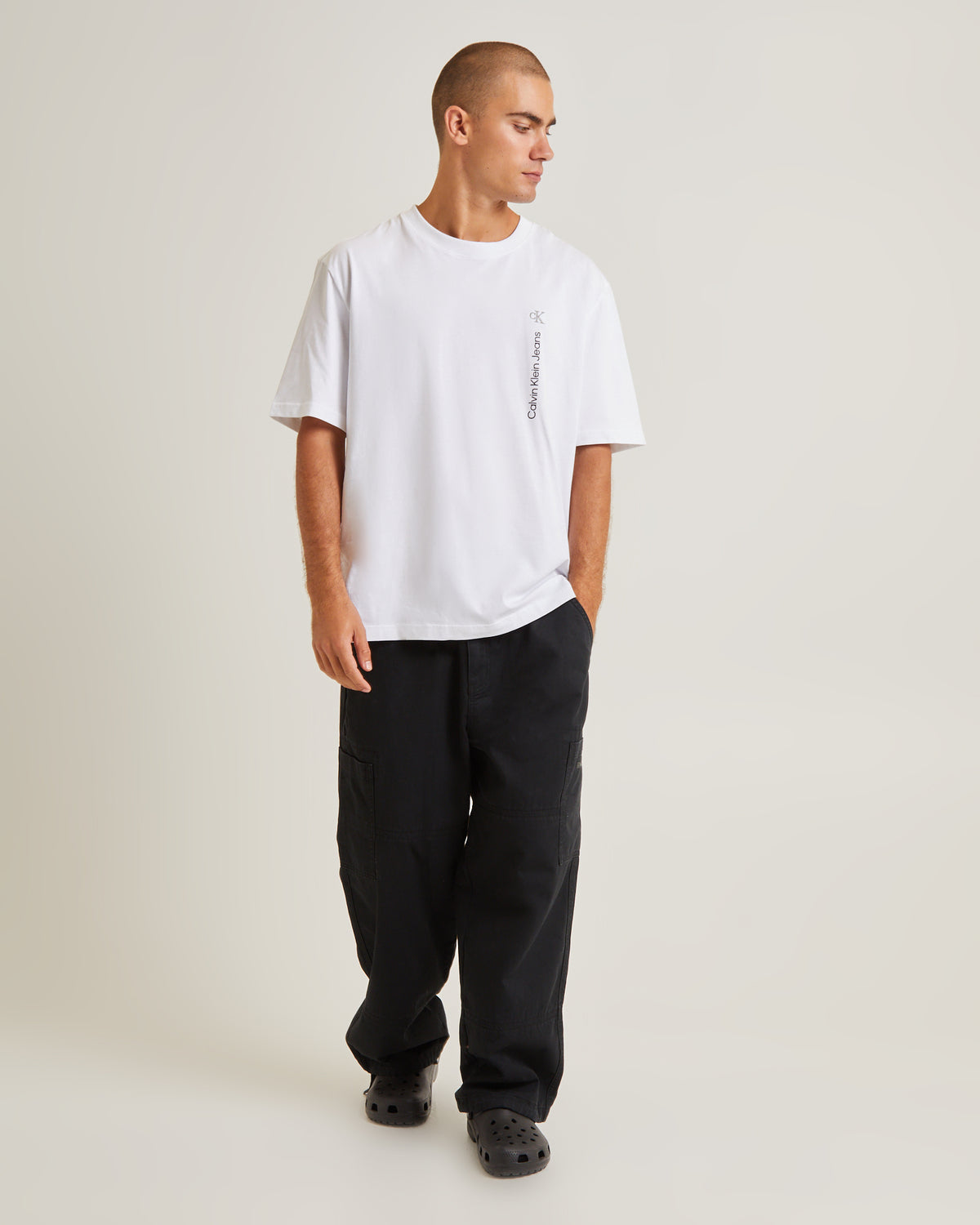 Vertical Institutional Short Sleeve T-Shirt BRIGHT WHITE