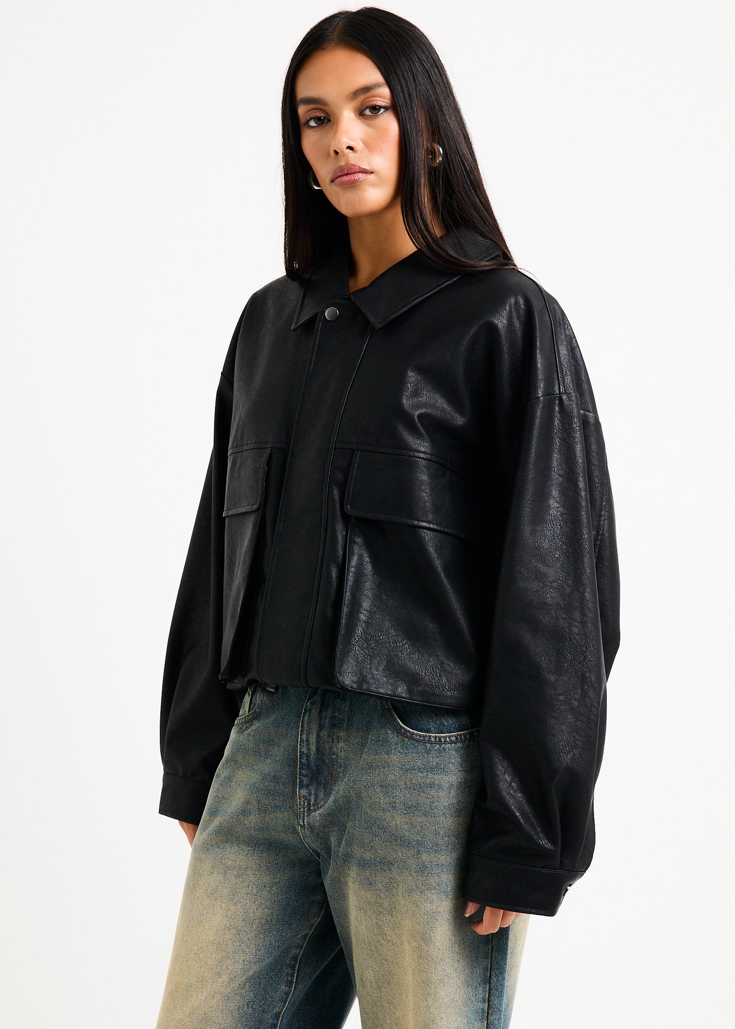 Jen Oversized Patch Pocket Jacket