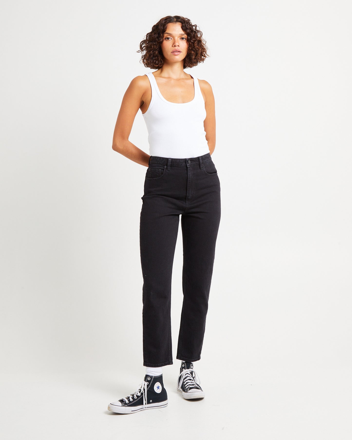 High Mom Jeans Homme Black