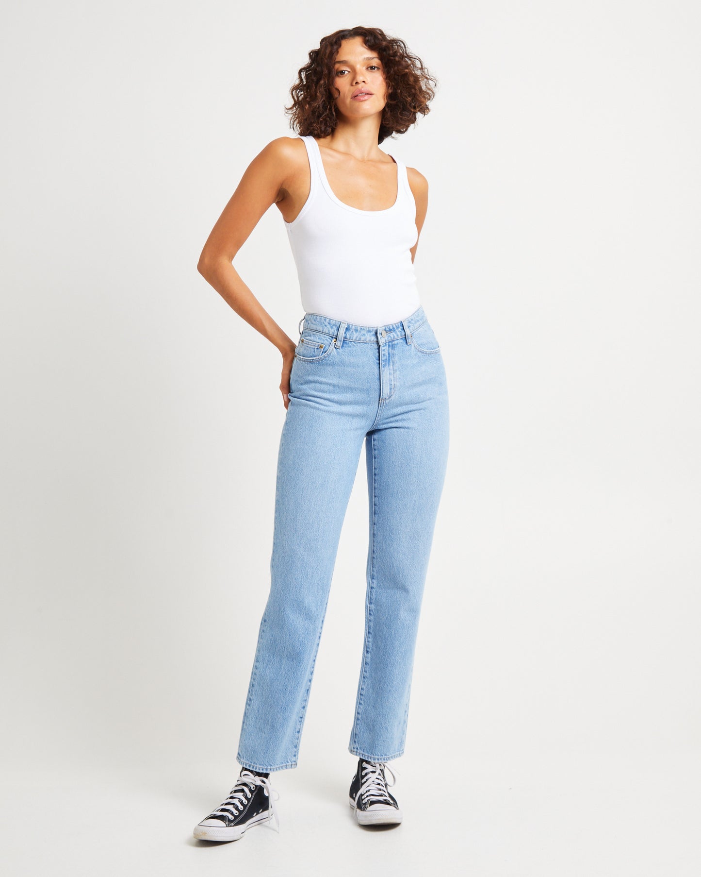 Mid Slim Straight Denim Jeans Lafayette Blue