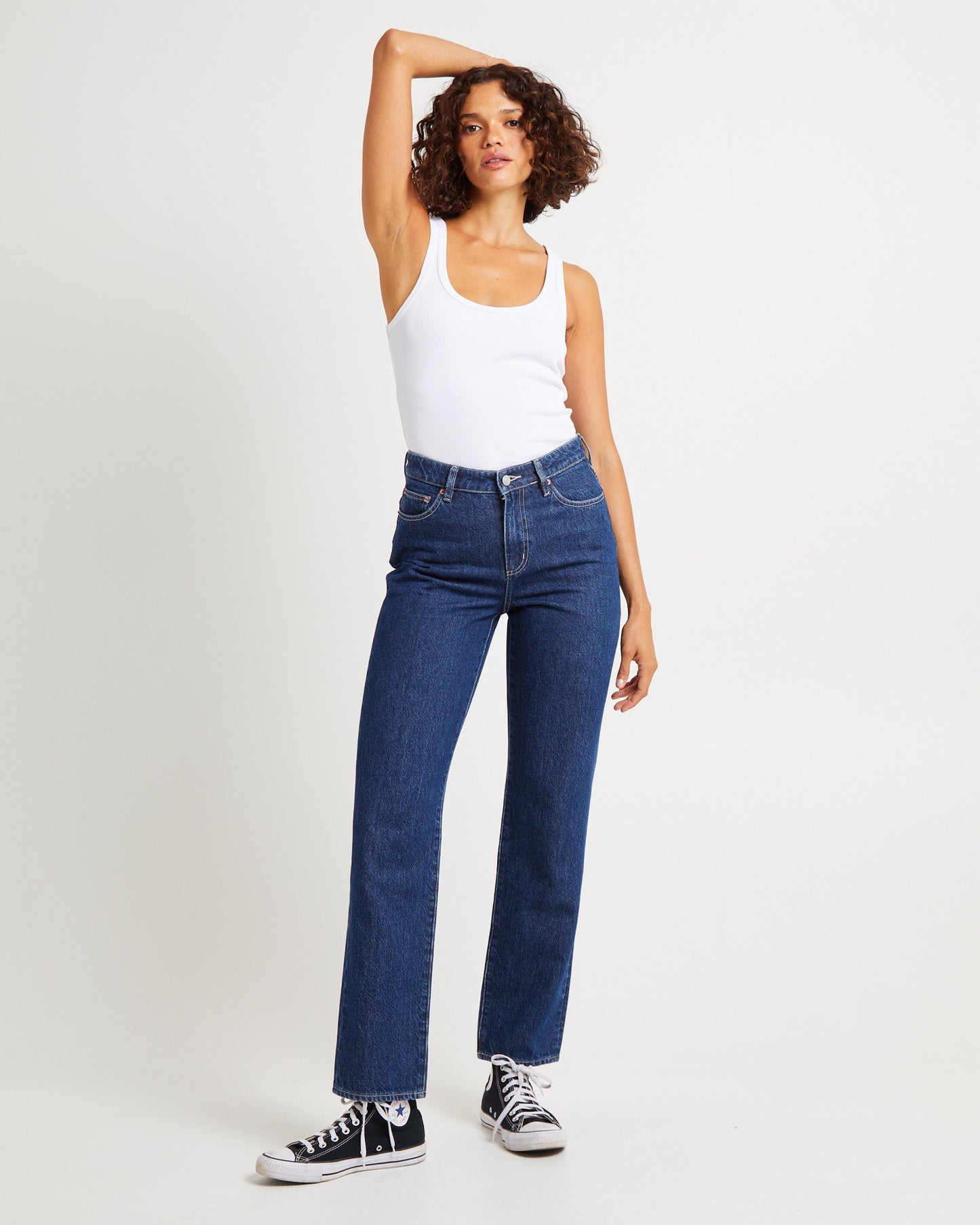 Signature Mid Slim Straight Denim Jeans Essential Rinse