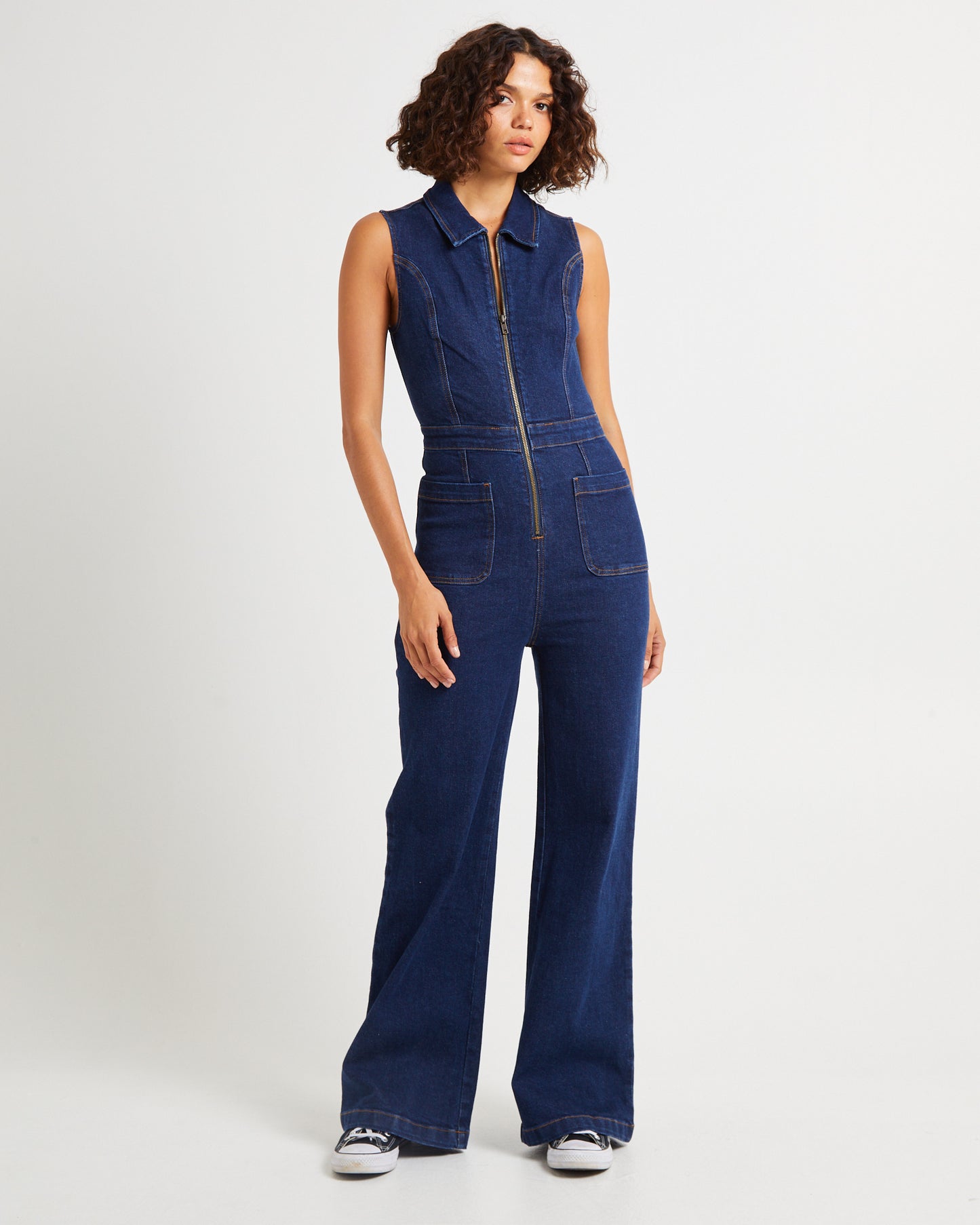 Jett Sleeveless Denim Boiler Suit