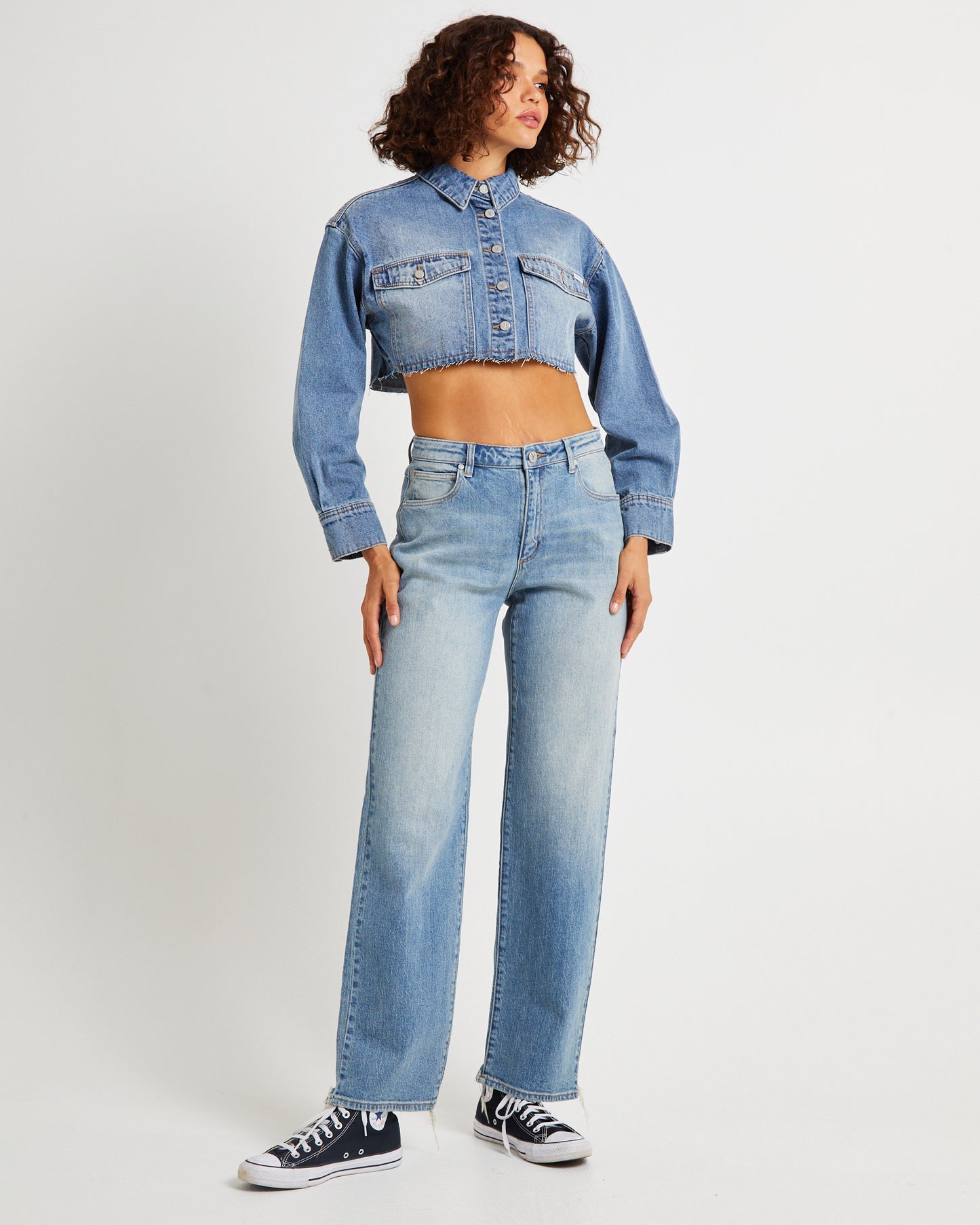 Cropped Denim Shacket Lula