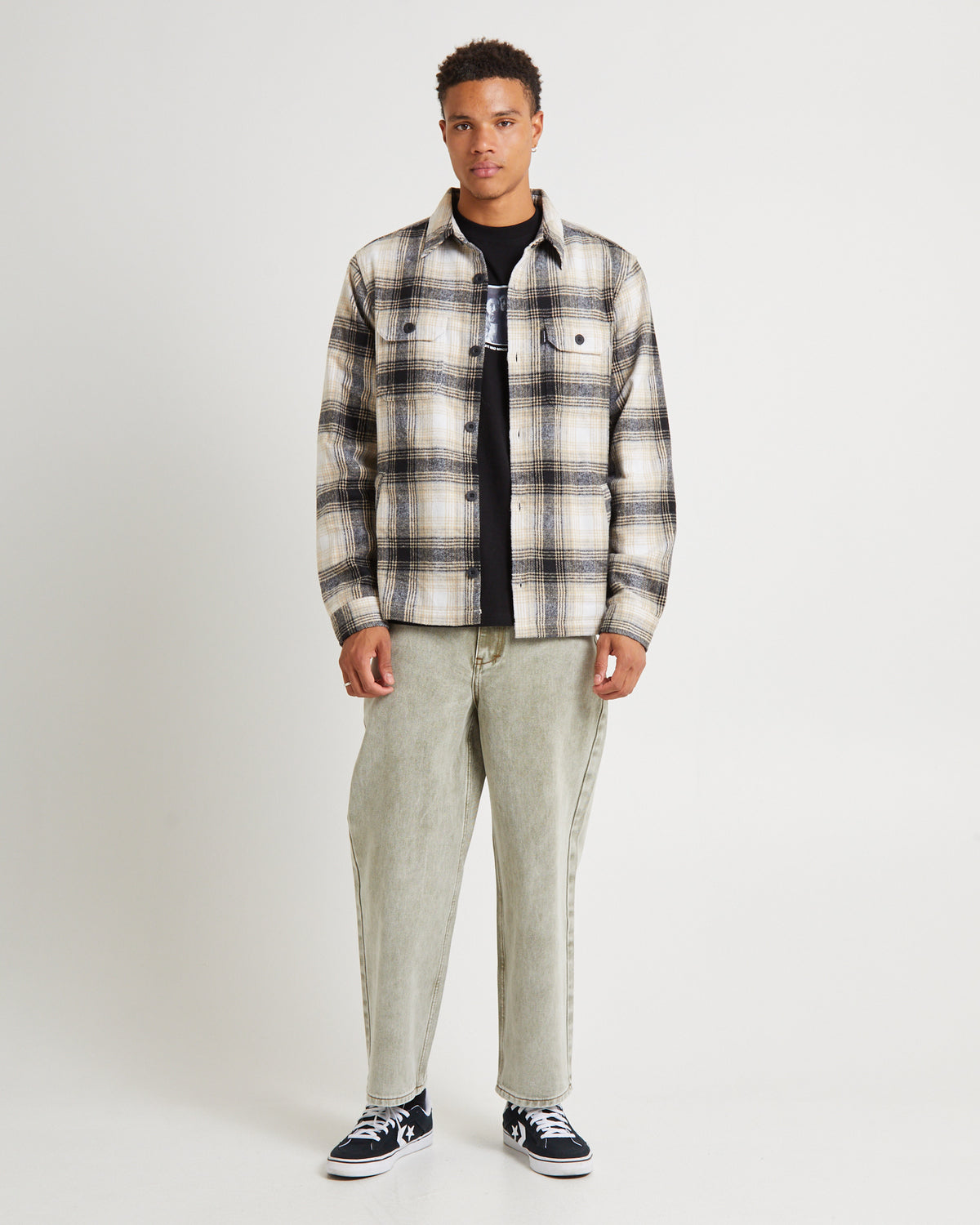 Lined Overshirt Black/Tan BLAC/TAN