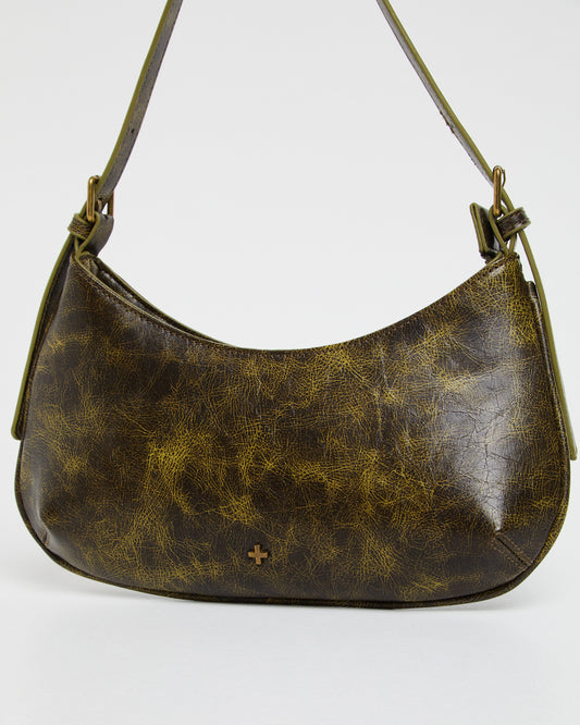 Cari Shoulder Bag Green Distressed GRNDISPU PJ