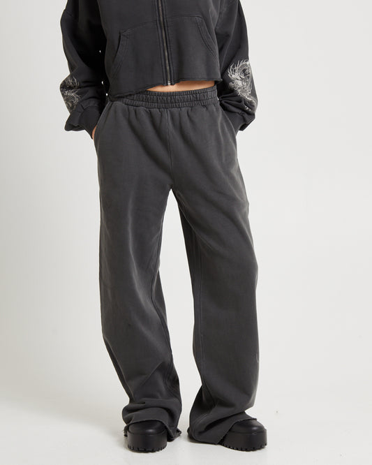 Akio Straight Leg Trackpants VINTAGE BLACK