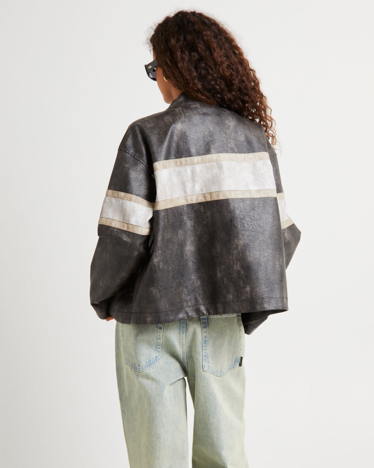 Harvey Distressed Biker Jacket BLACK
