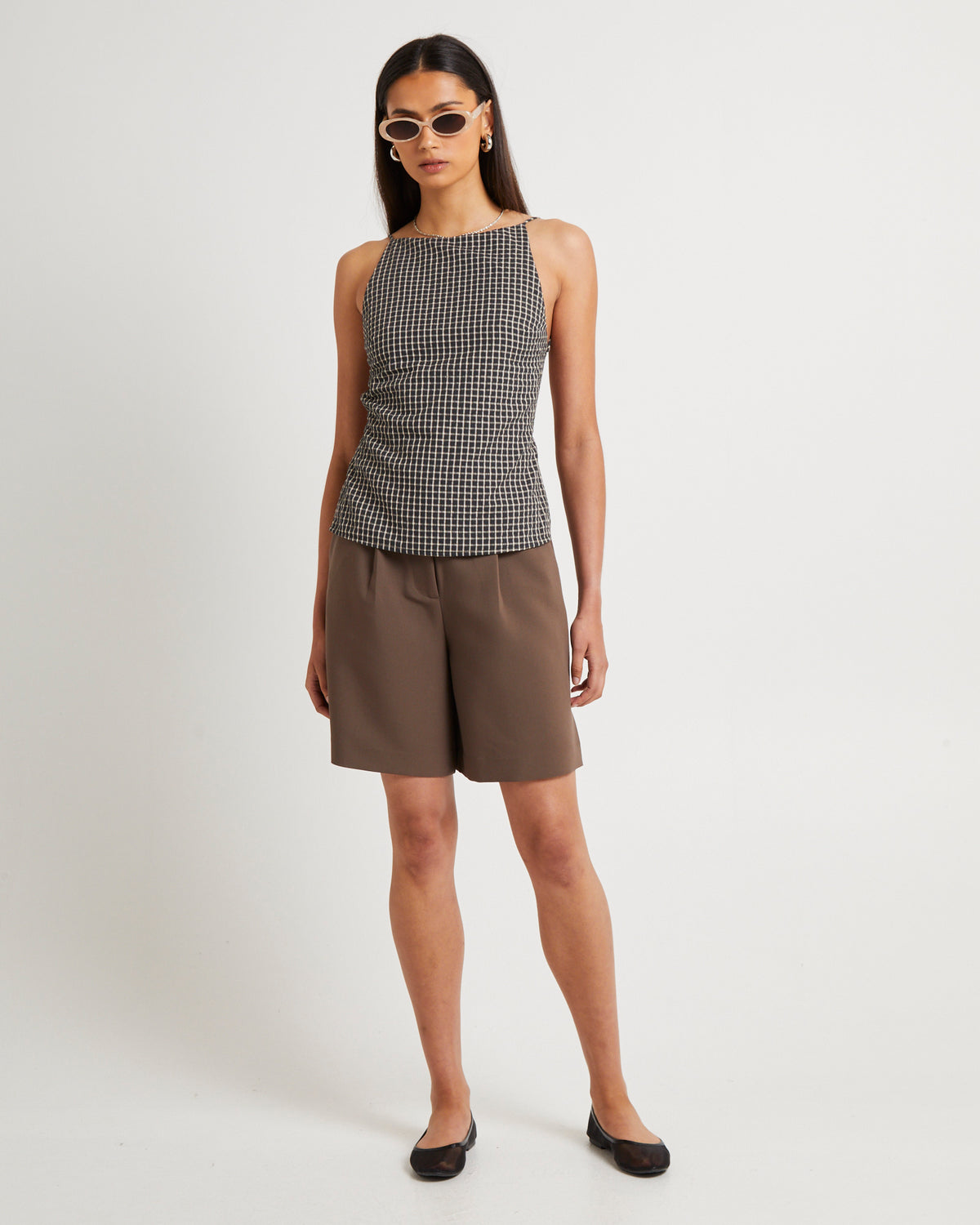 Kaia Backless Tunic Top in Black