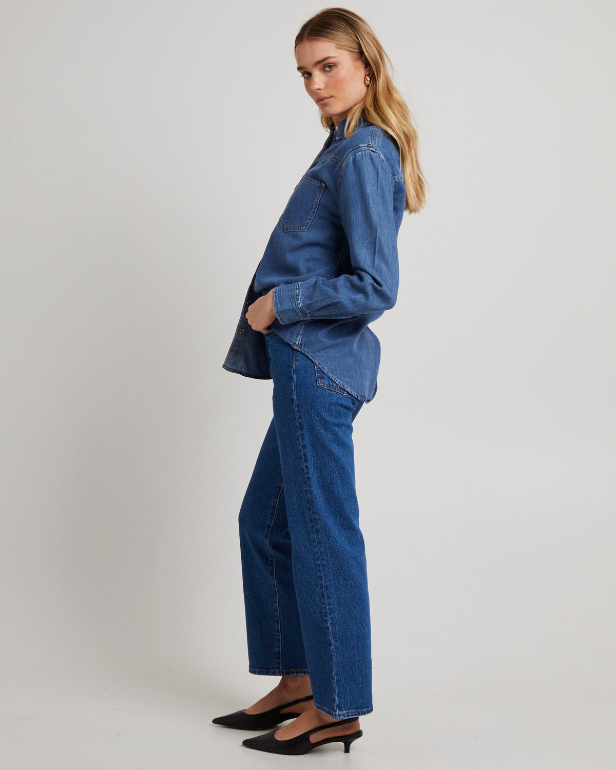 Teodora Western Denim Shirt GOING STEADY