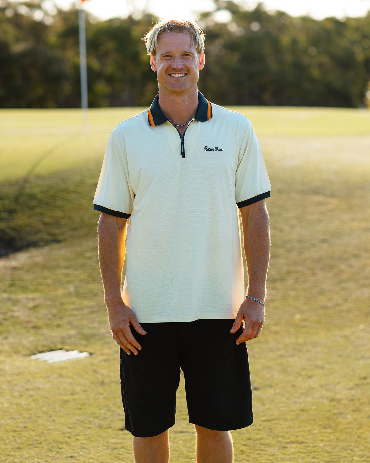 Golf Polo BB Golf Script Shirt CREAM/NAVY
