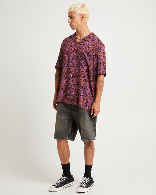 Trigger Short Sleeves Resort Shirt PURPLE