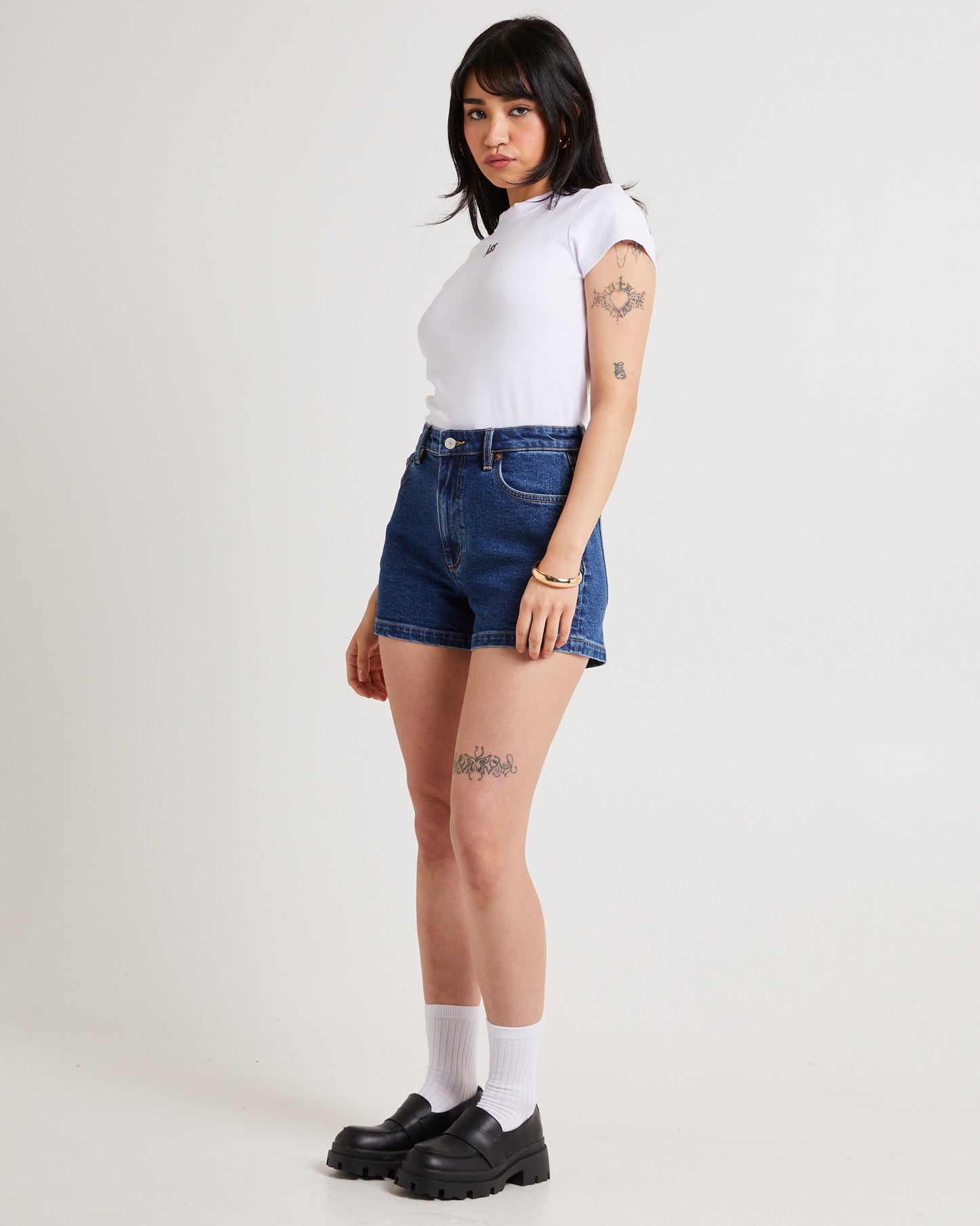 High Relaxed Denim Shorts