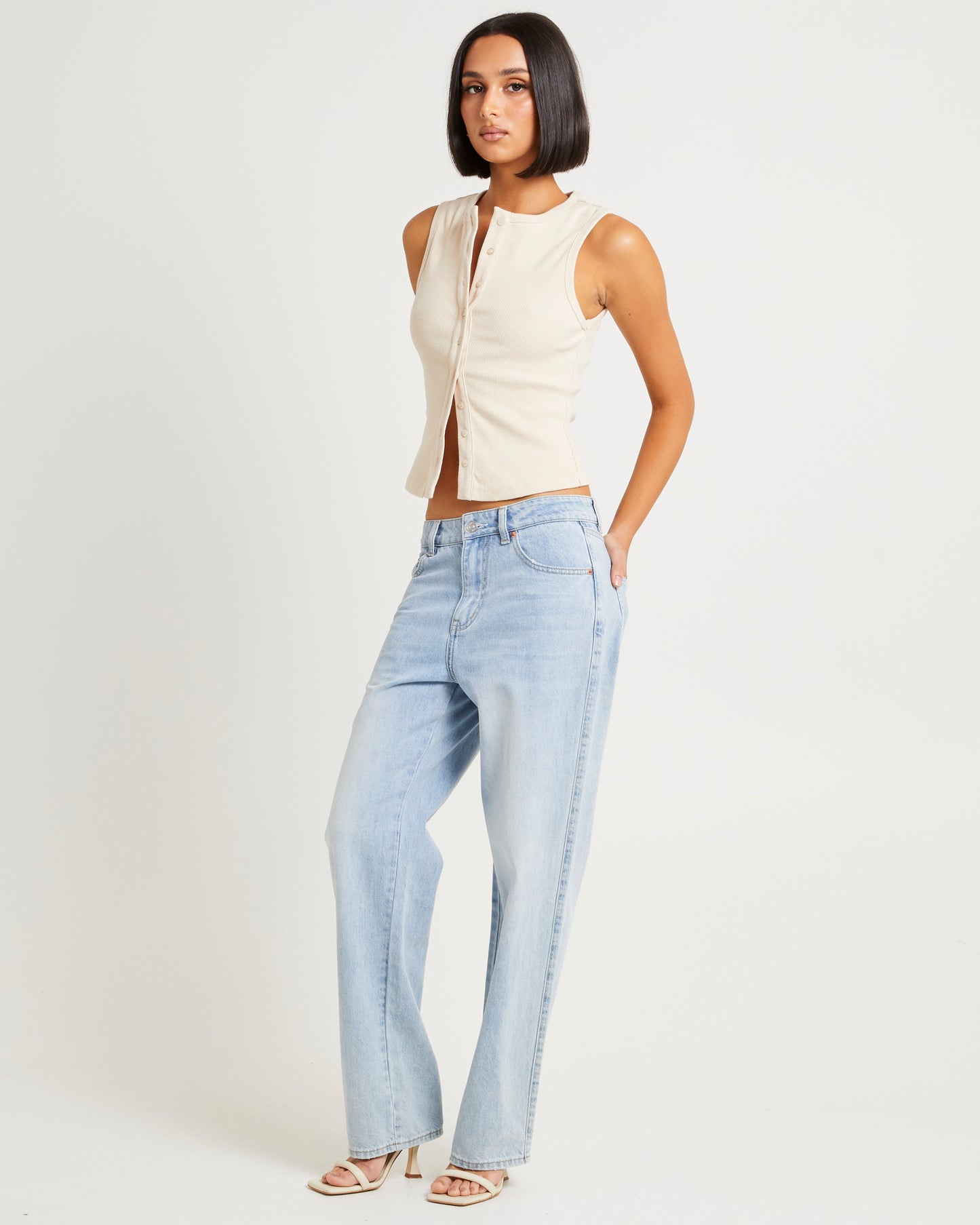 Zoe Button Front Tank Top