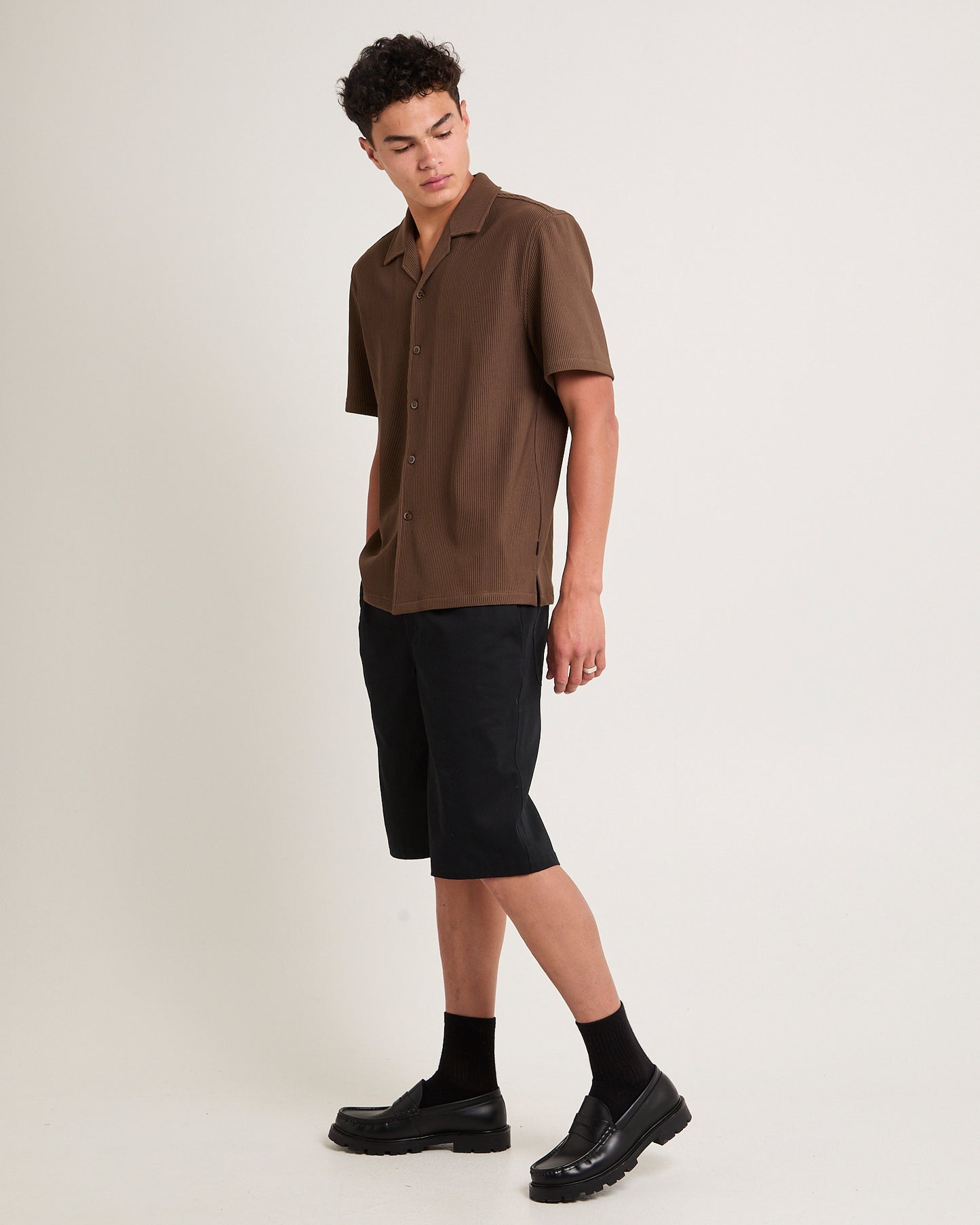 Pleated Resort Short Sleeve Shirt