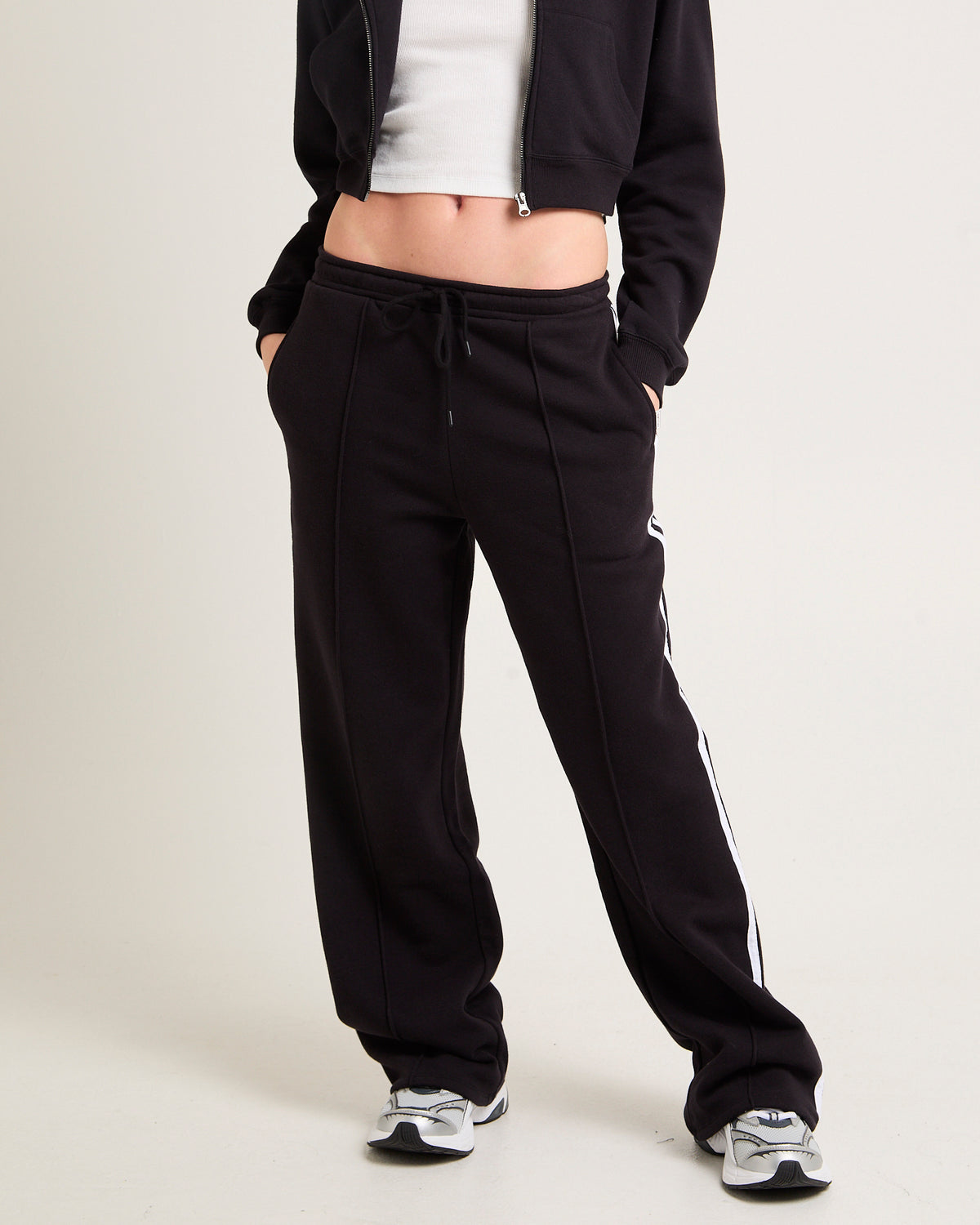 Subtitled Baggy Track Pants ALMOST BLACK