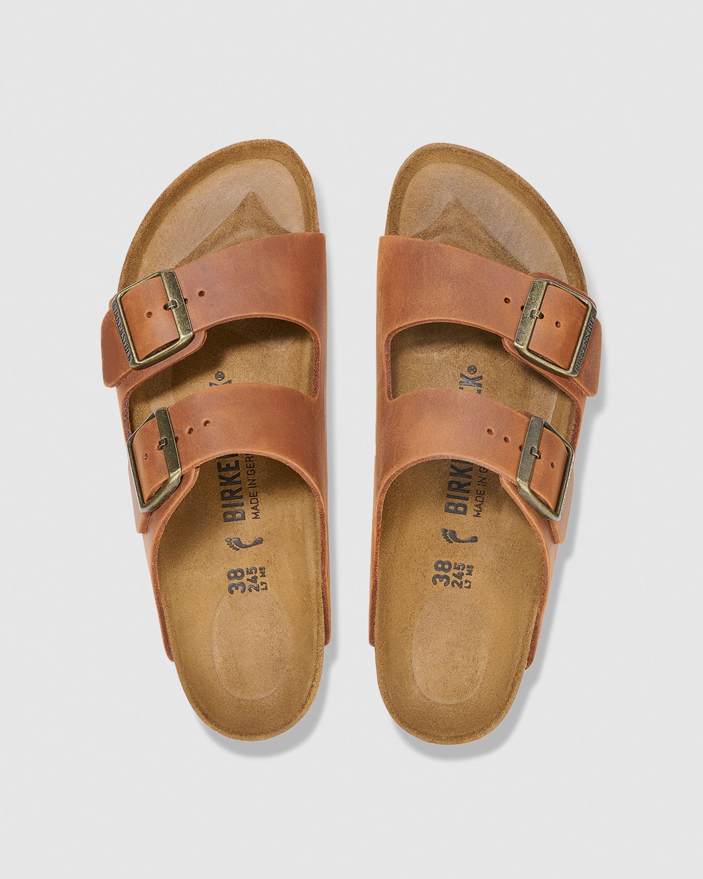Arizona Oiled Leather Sandals Cognac