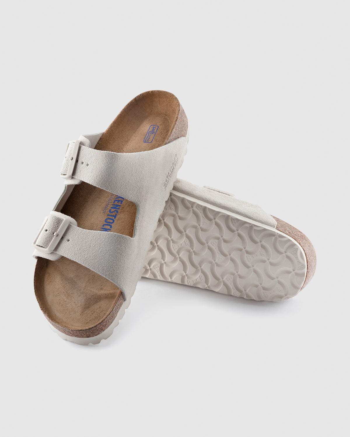 Arizona Soft Footbed Suede Leather Sandals ANTIQUE WHITE
