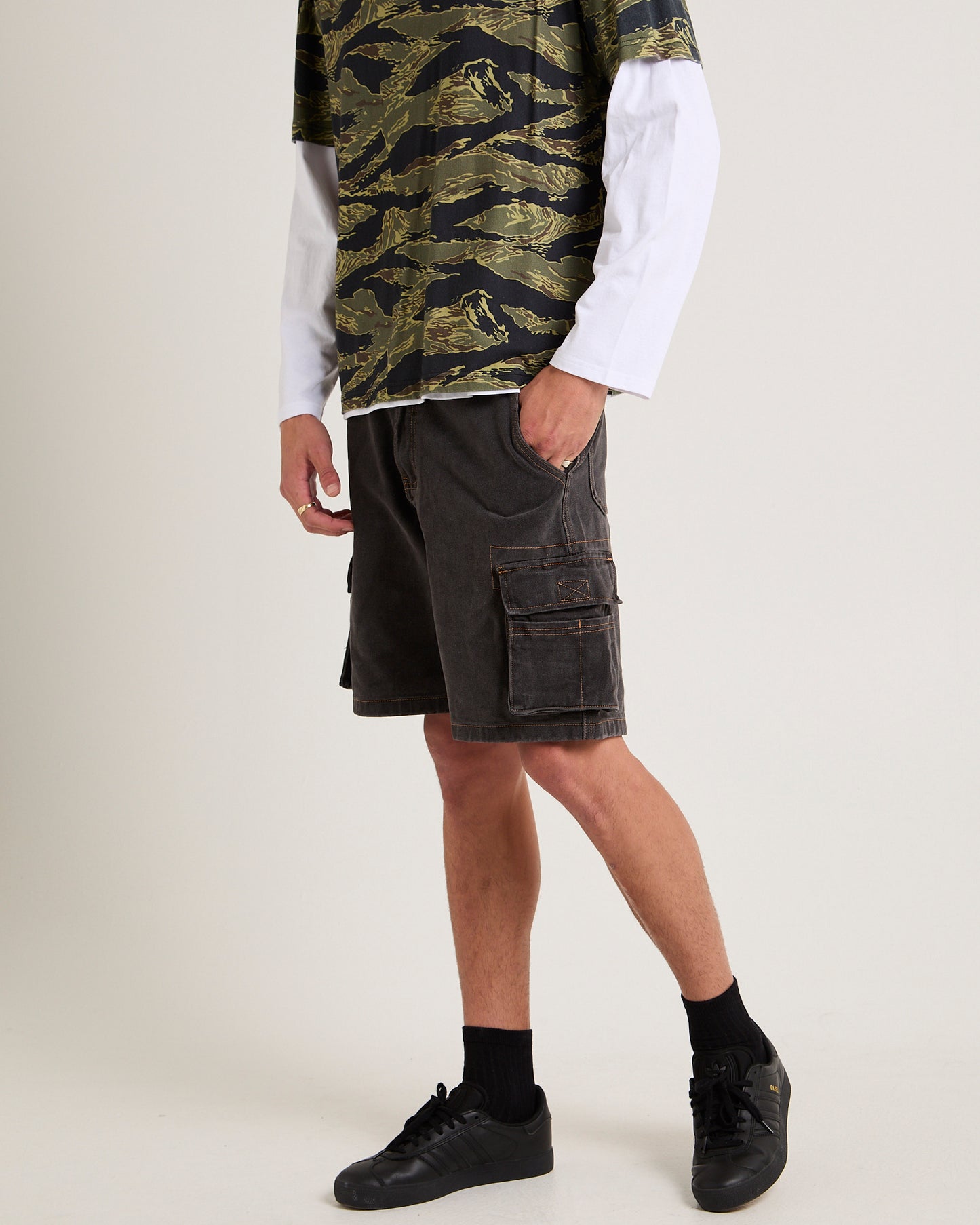 Baggy Denim Cargo Shorts
