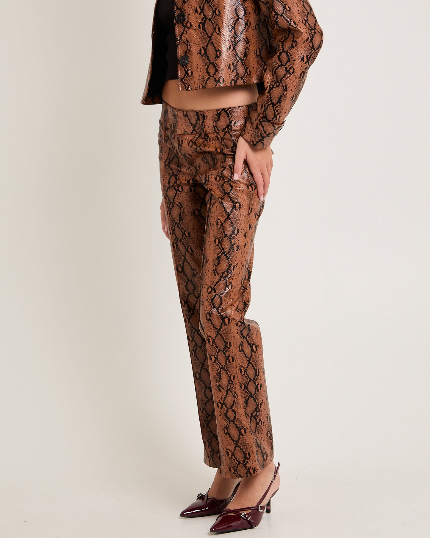Stassy Snake Faux Leather Pants