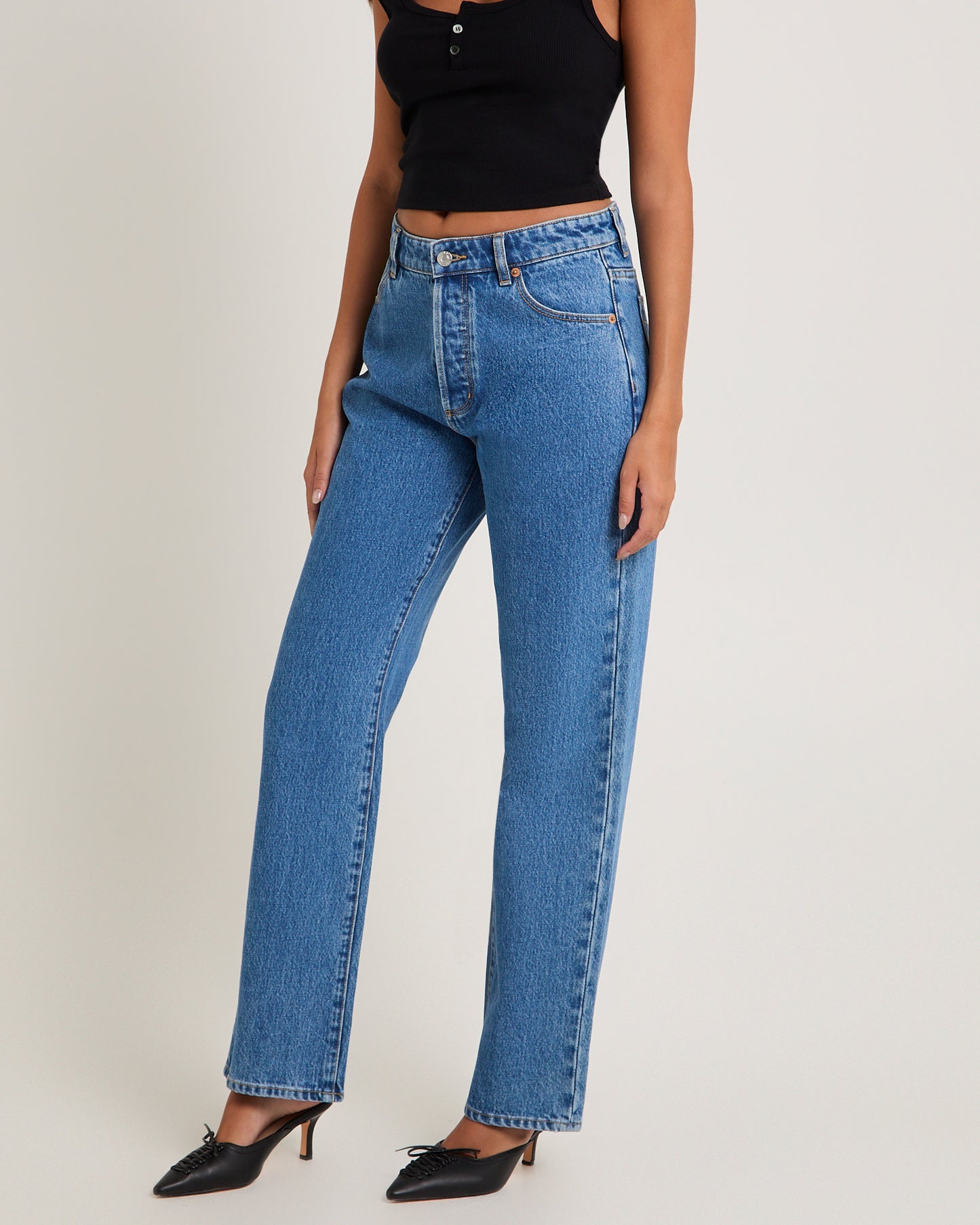 90s Relaxed Denim Jeans River Blue