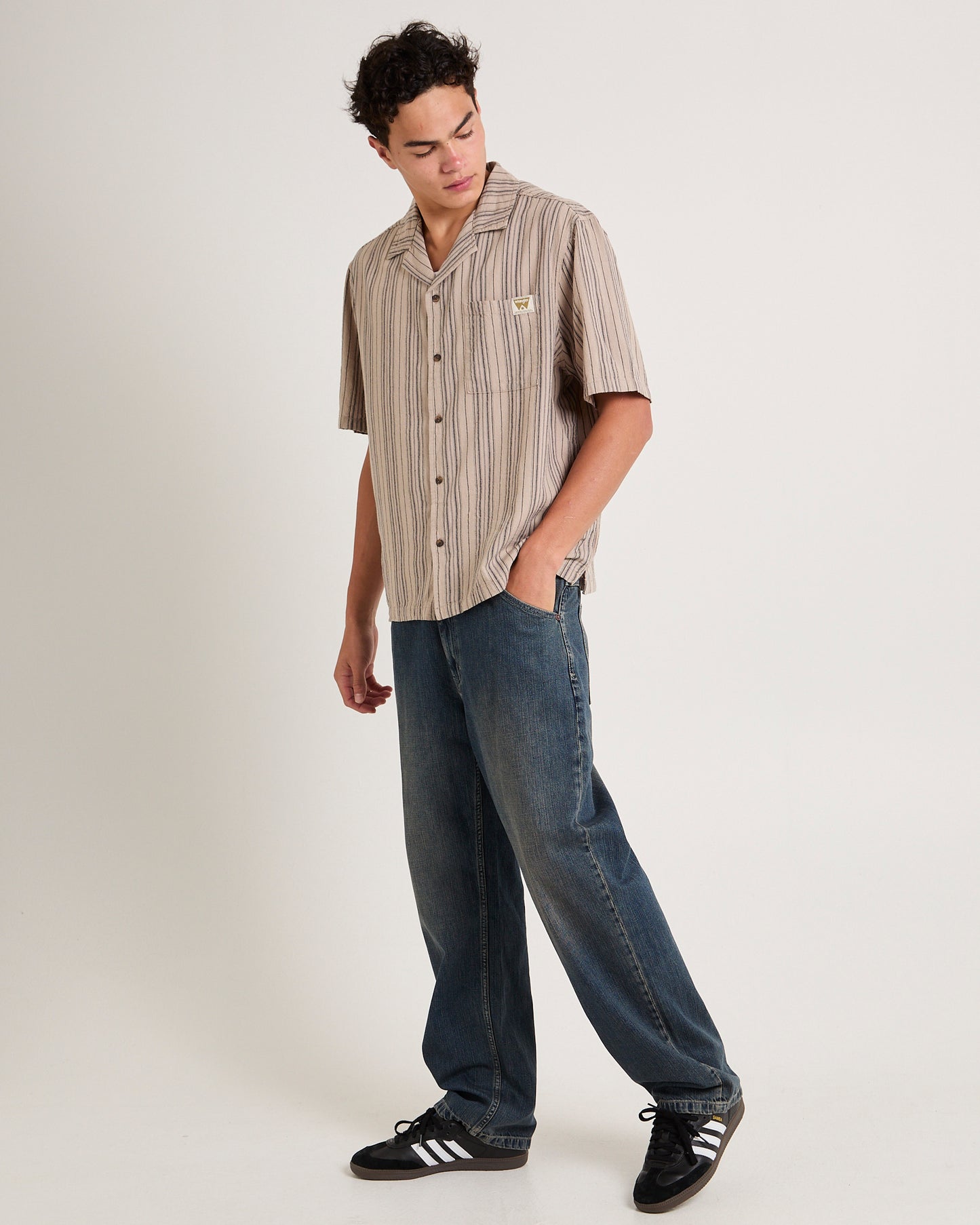 Box Resort Shirt Hessian Stripe